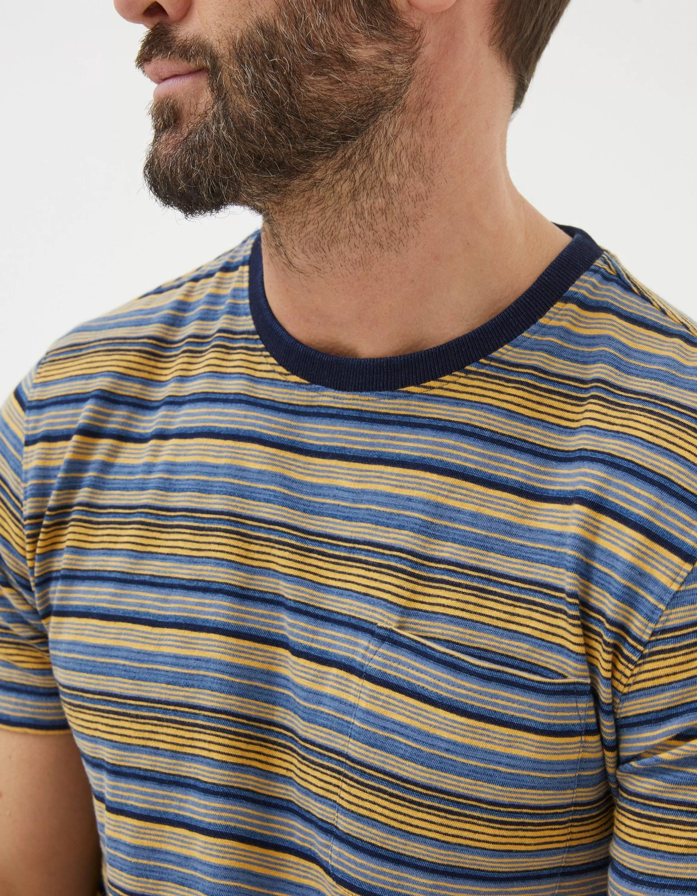 Cheap FatFace Indigo Multi Stripe T-Shirt Indigo Blue