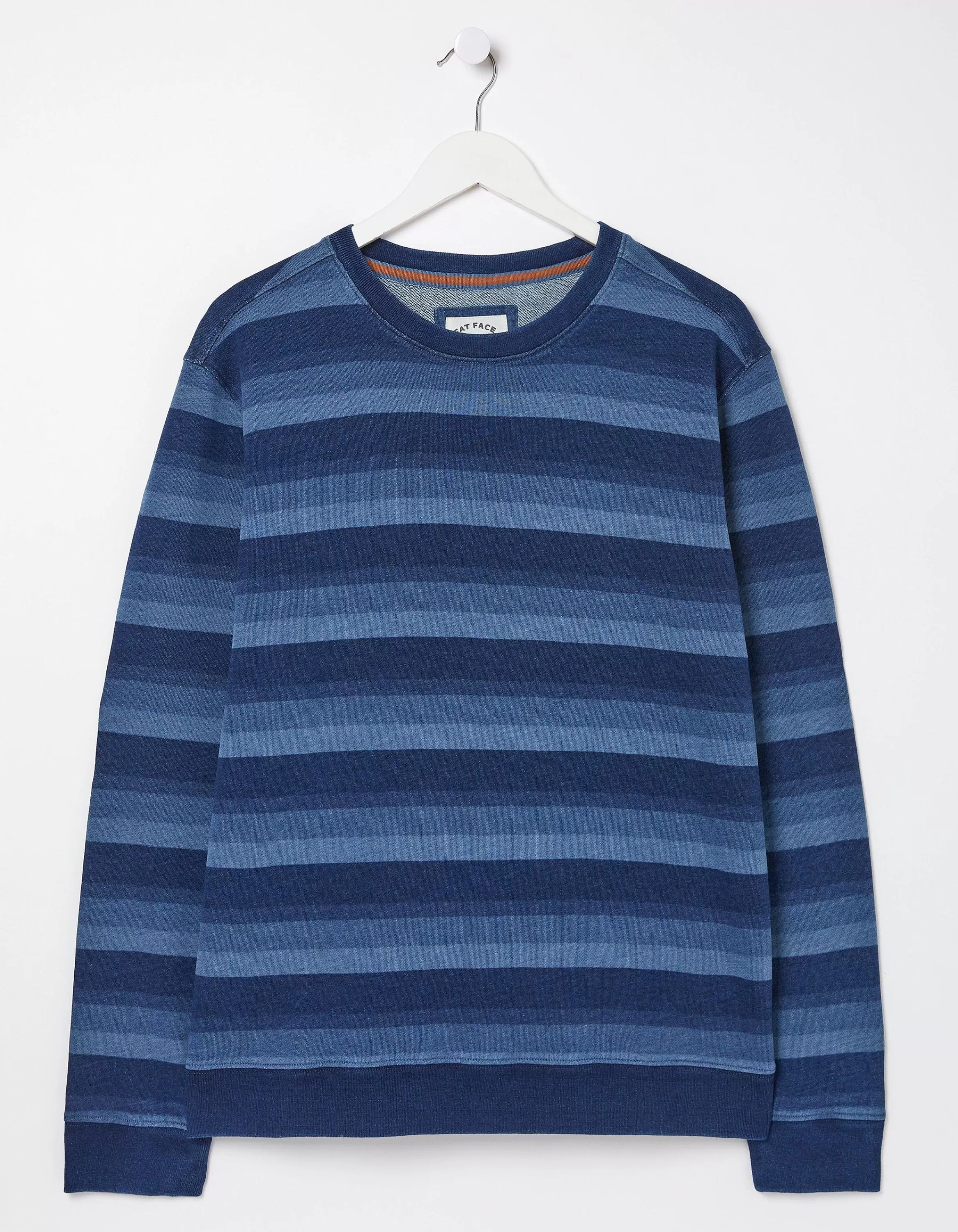 Fashion FatFace Indigo Stripe Crew Neck Sweatshirt Indigo Blue