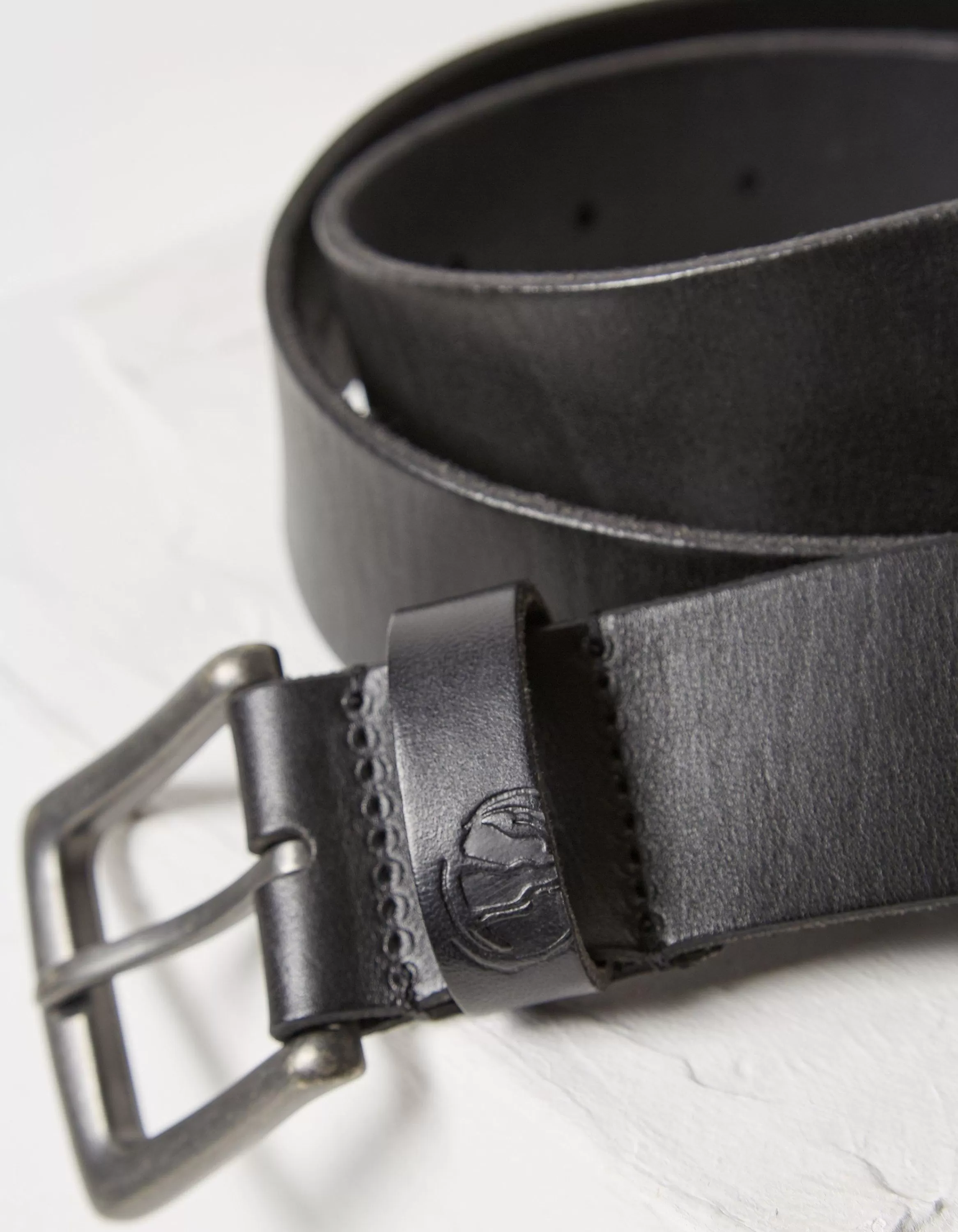 Shop FatFace Italian Leather Belt Black