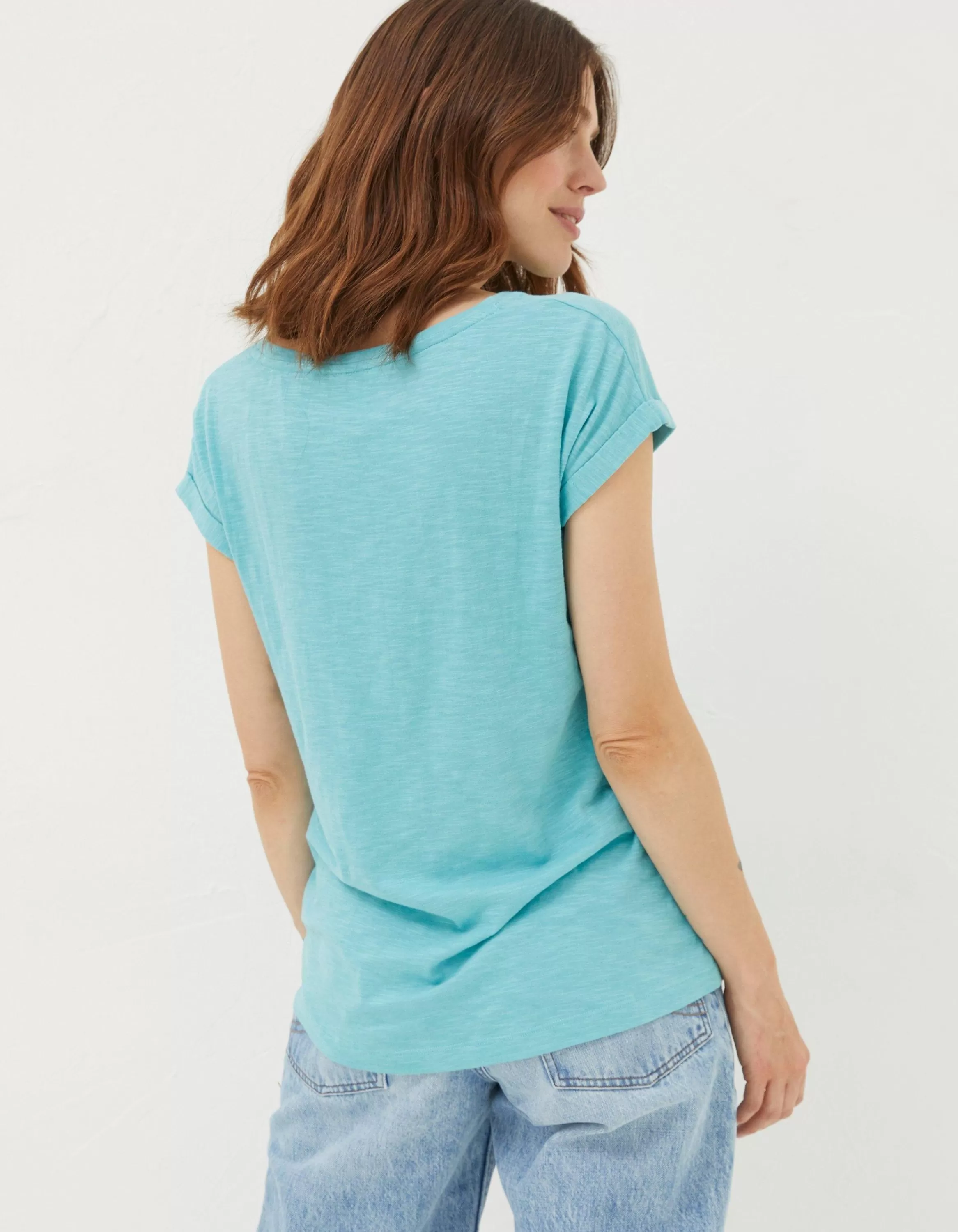 Shop FatFace Ivy Tee Teal Blue