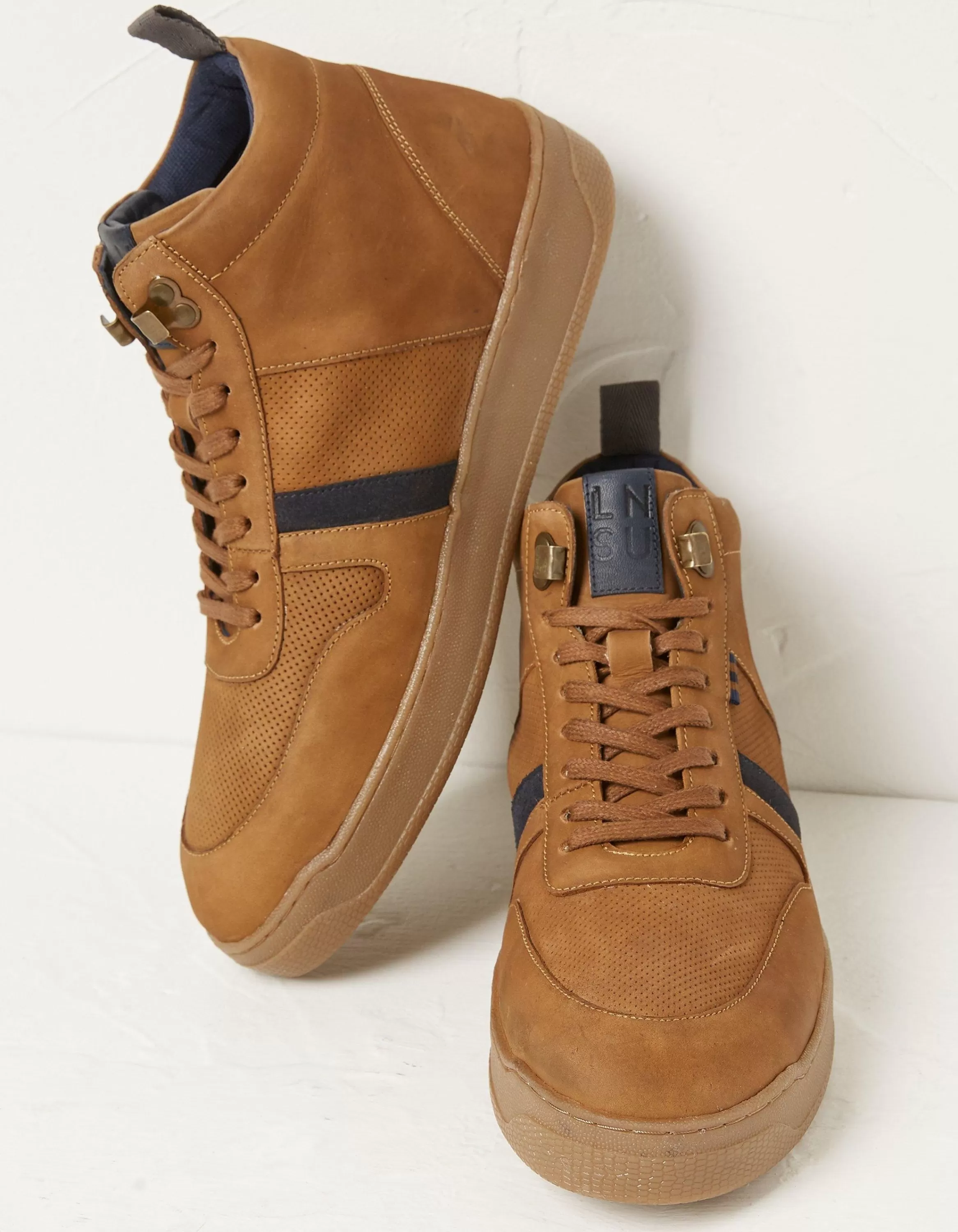 New FatFace Jacob High Top Trainer Tan