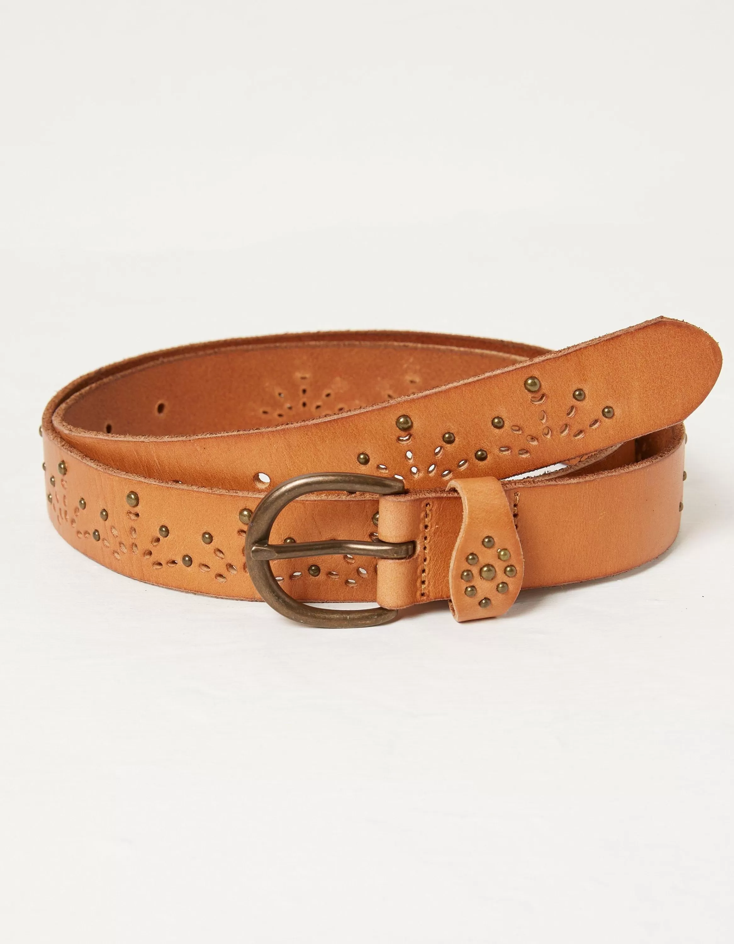 Flash Sale FatFace Jean Geo Laser Cut Leather Belt Tan