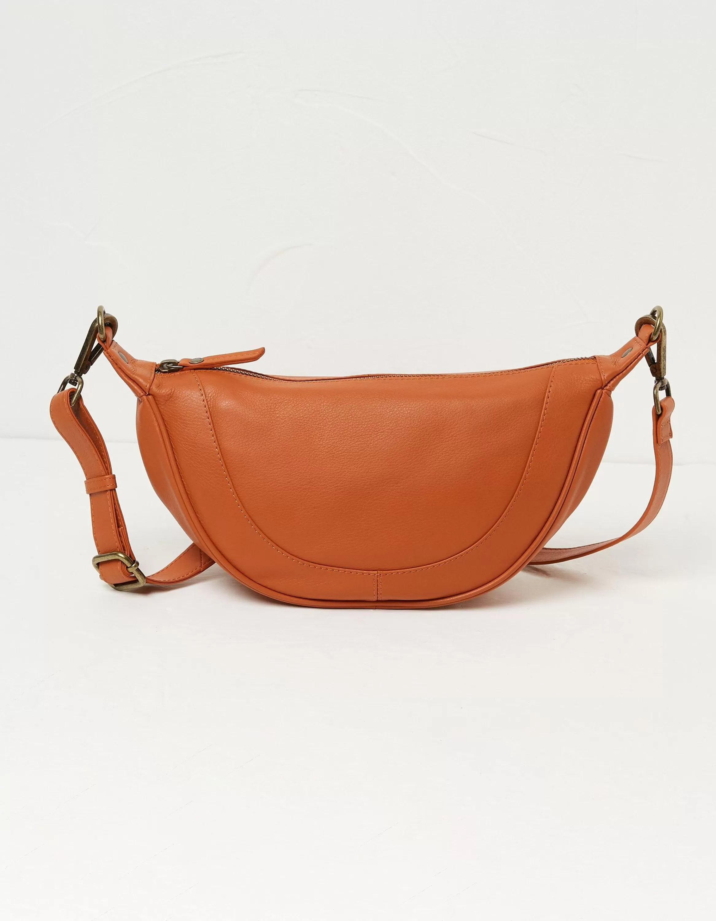 New FatFace Jovie Half Moon Sling Bag Orange