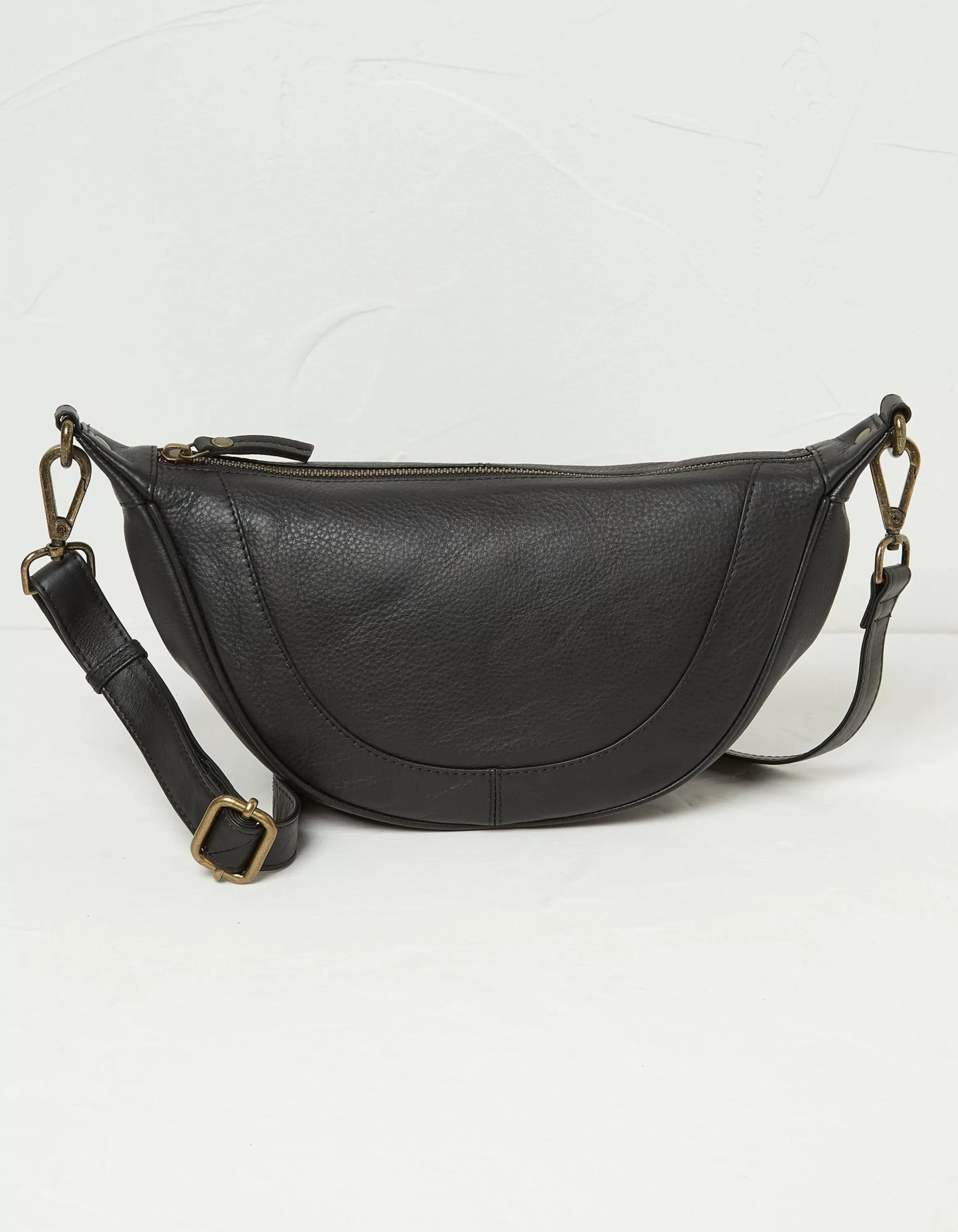 Sale FatFace Jovie Half Moon Sling Bag Black