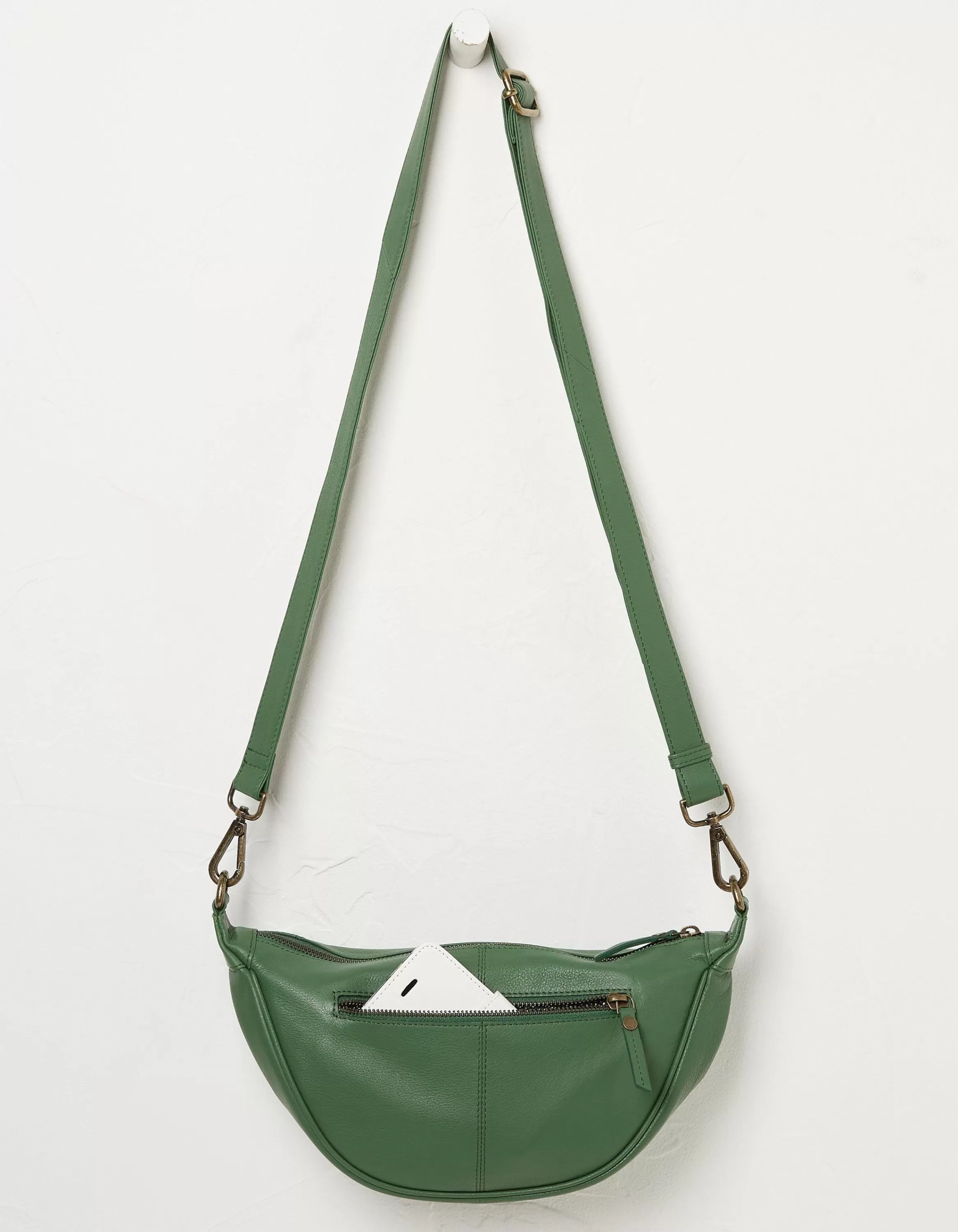 New FatFace Jovie Half Moon Sling Bag Bright Green