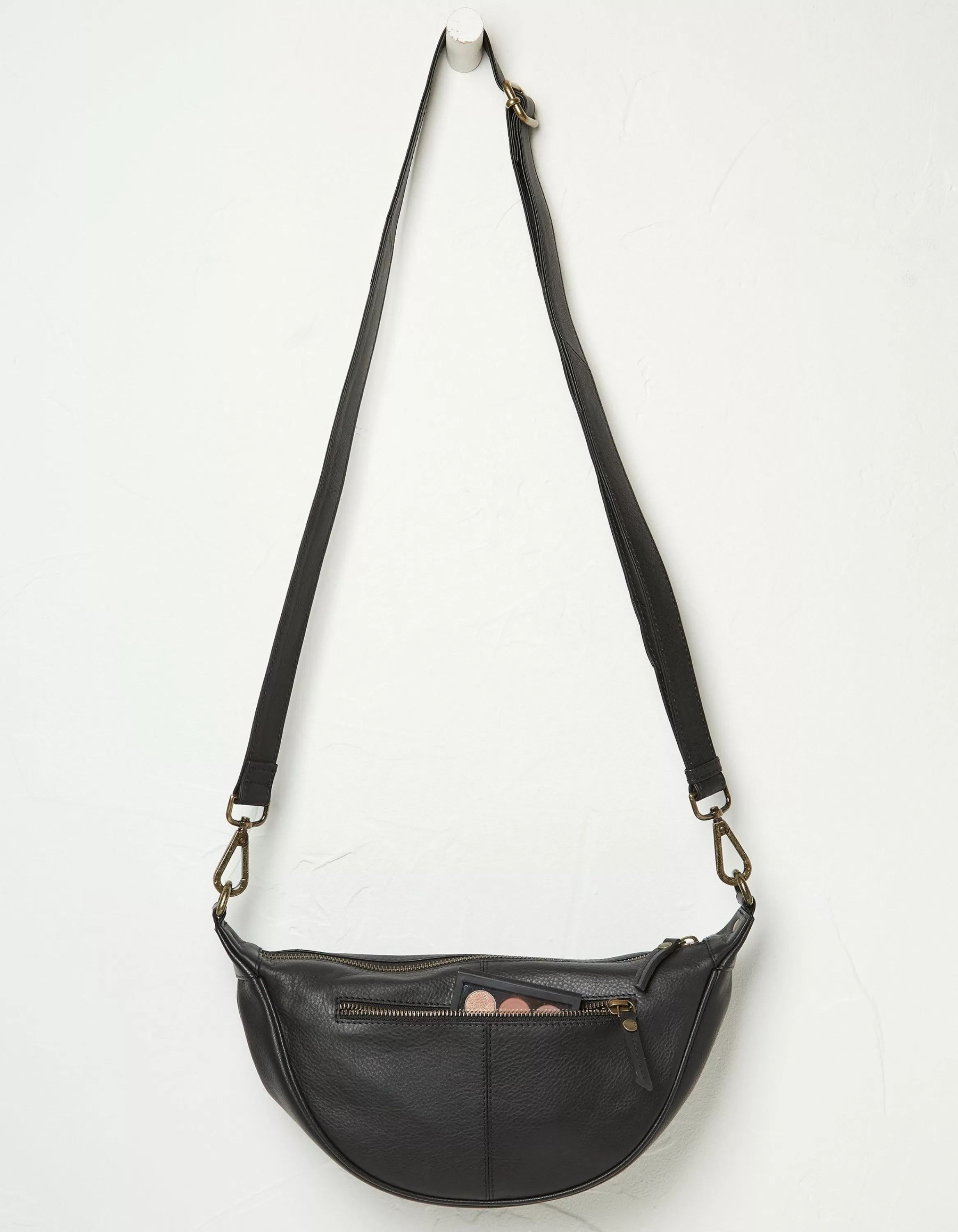 Sale FatFace Jovie Half Moon Sling Bag Black