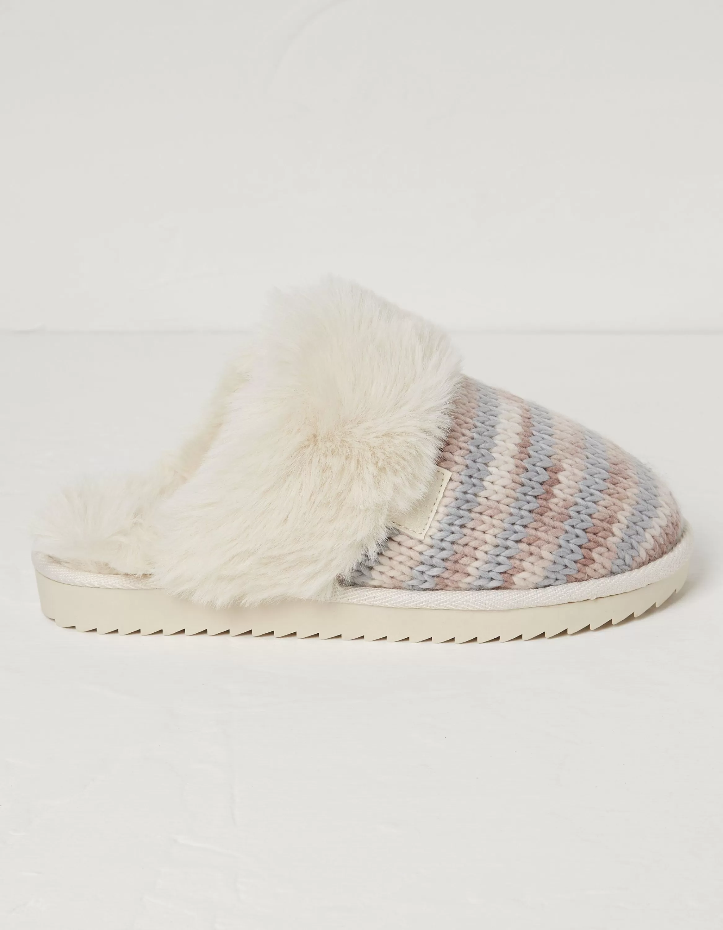 Fashion FatFace Kaia Knitted Mule Slippers Ivory