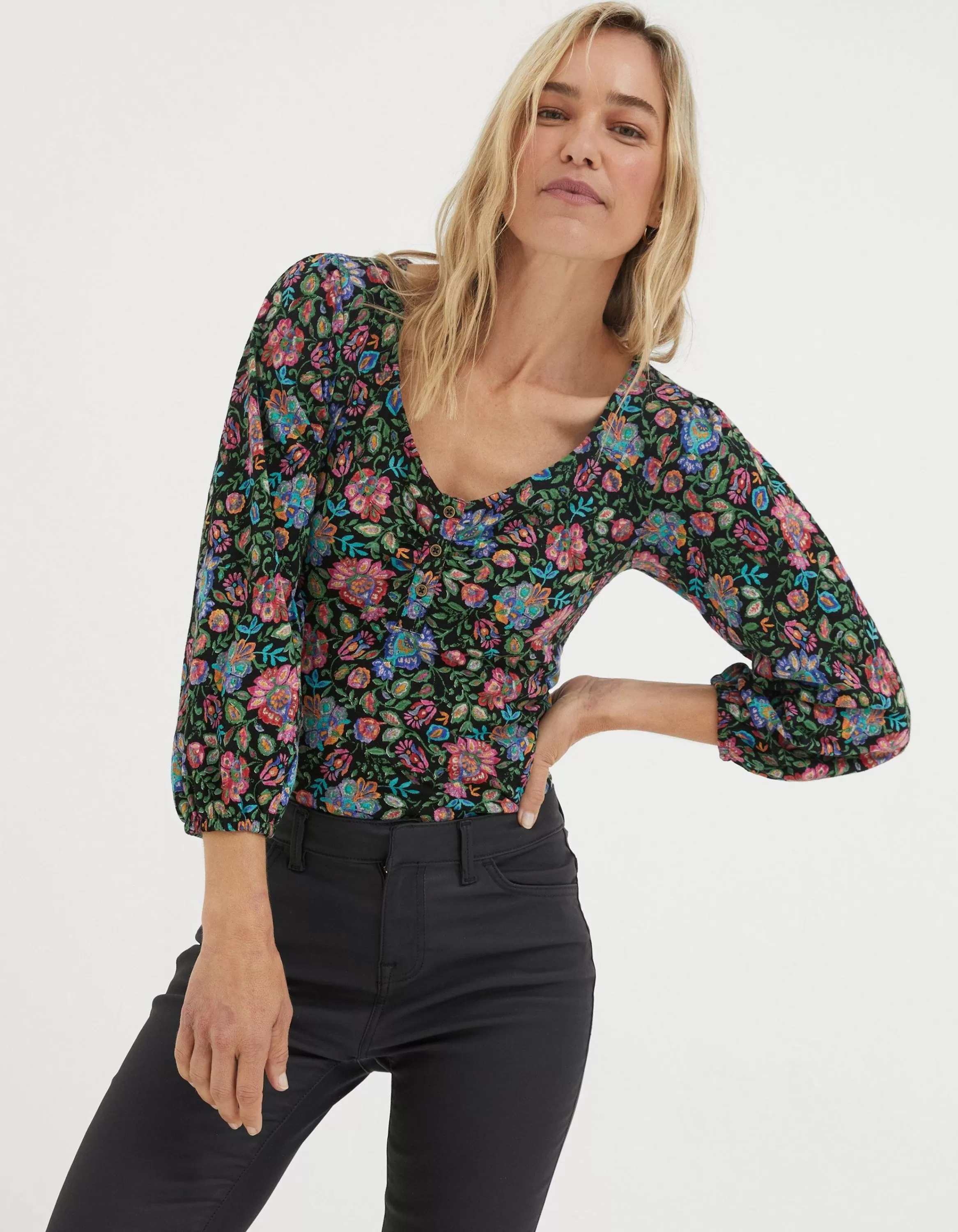 Sale FatFace Kara Floral Top Multi