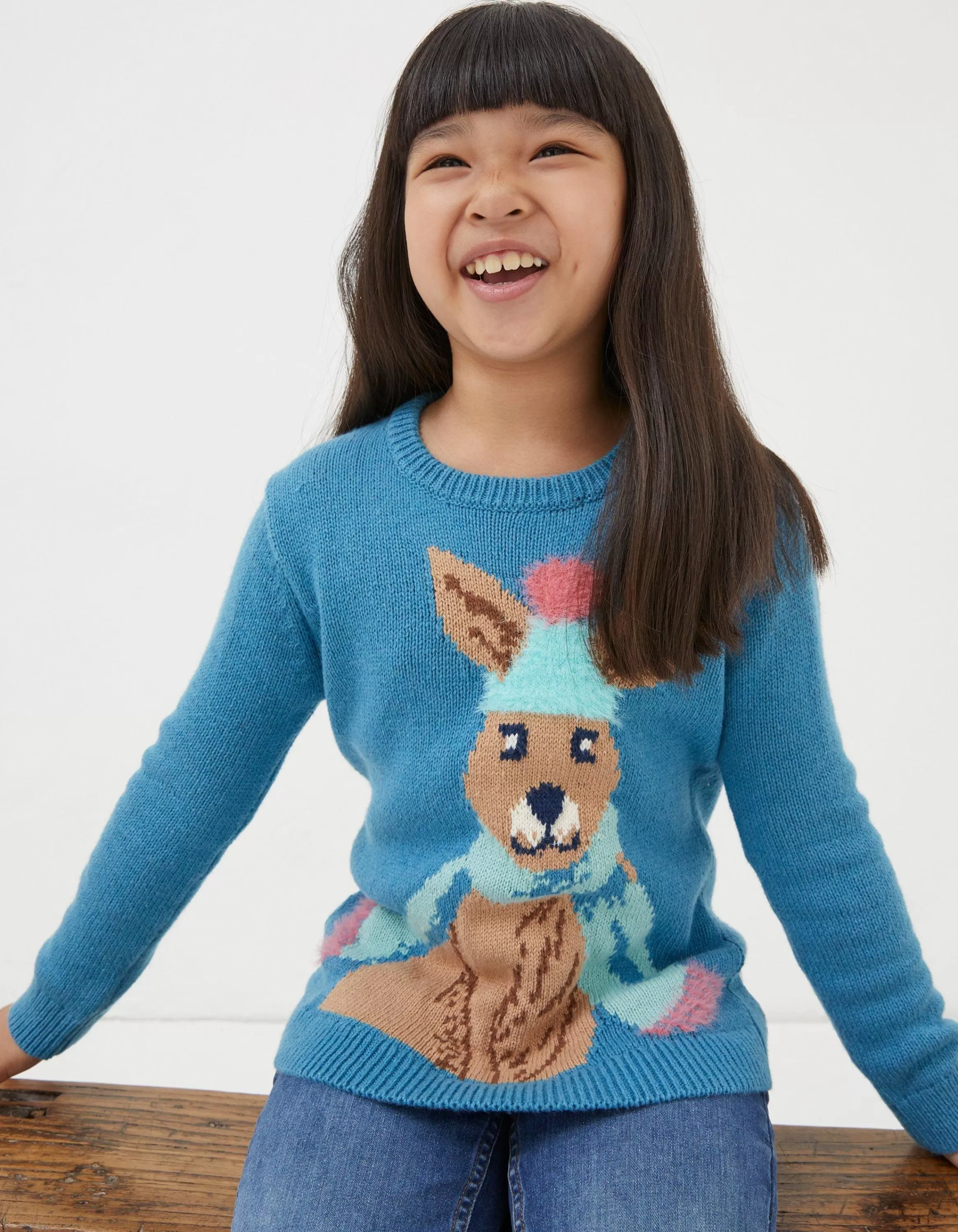 Best FatFace Kara Kangaroo Jumper Teal Green