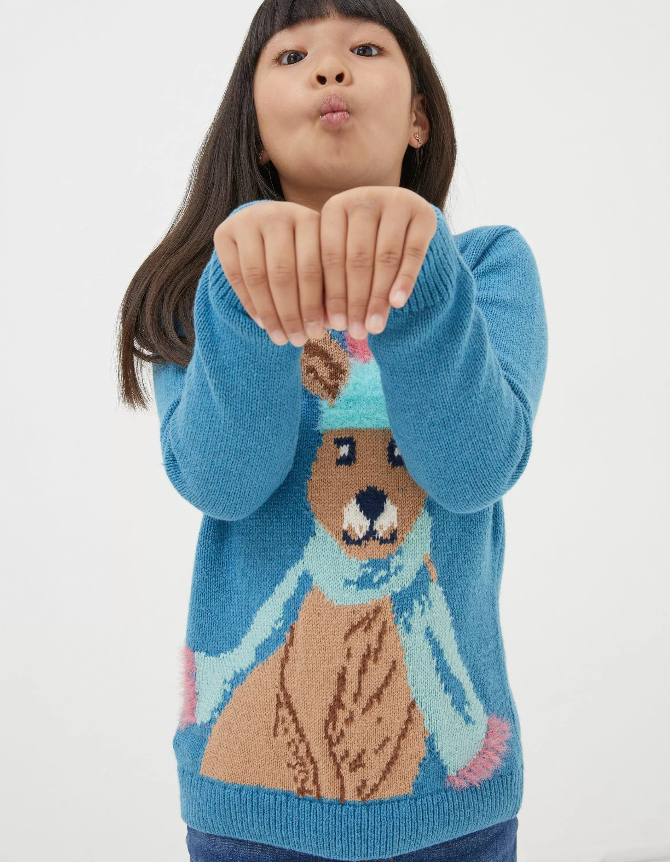 Best FatFace Kara Kangaroo Jumper Teal Green