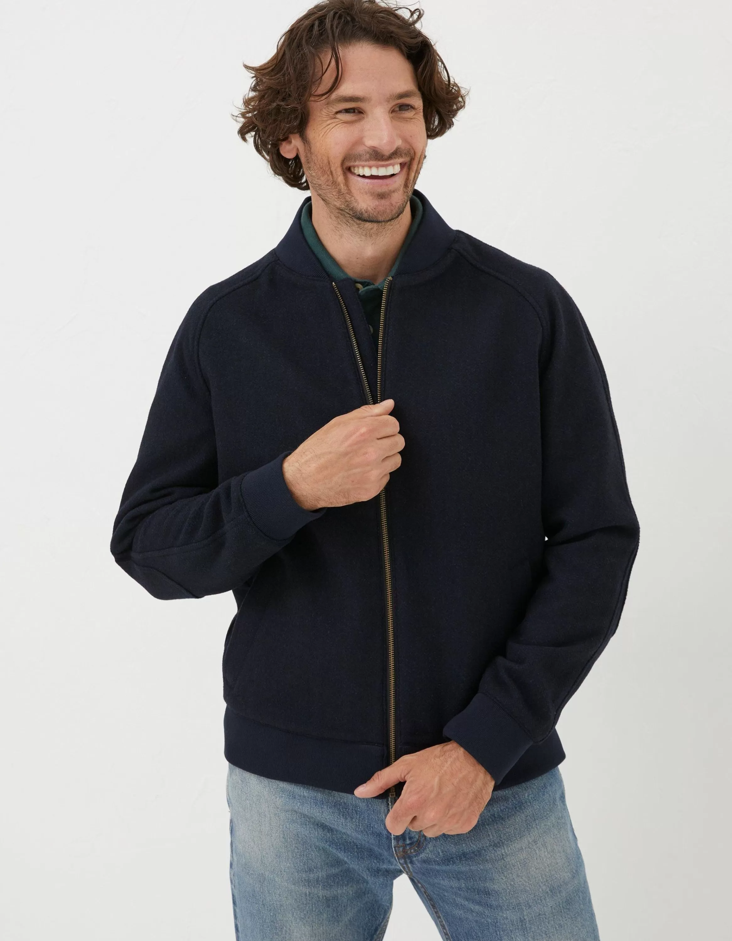 Clearance FatFace Kennack Wool Bomber Navy