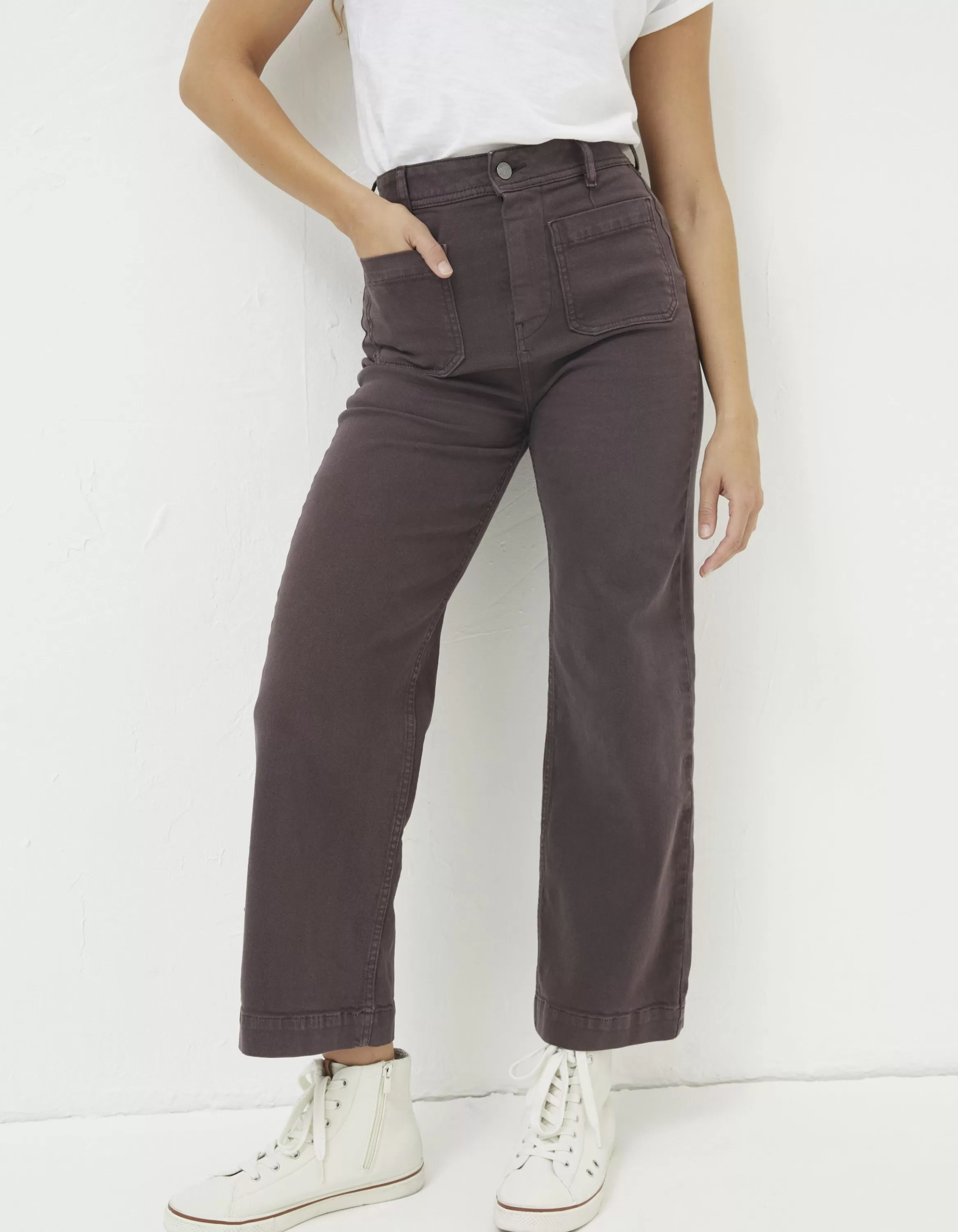 Shop FatFace Keswick Wide Leg Jeans Purple