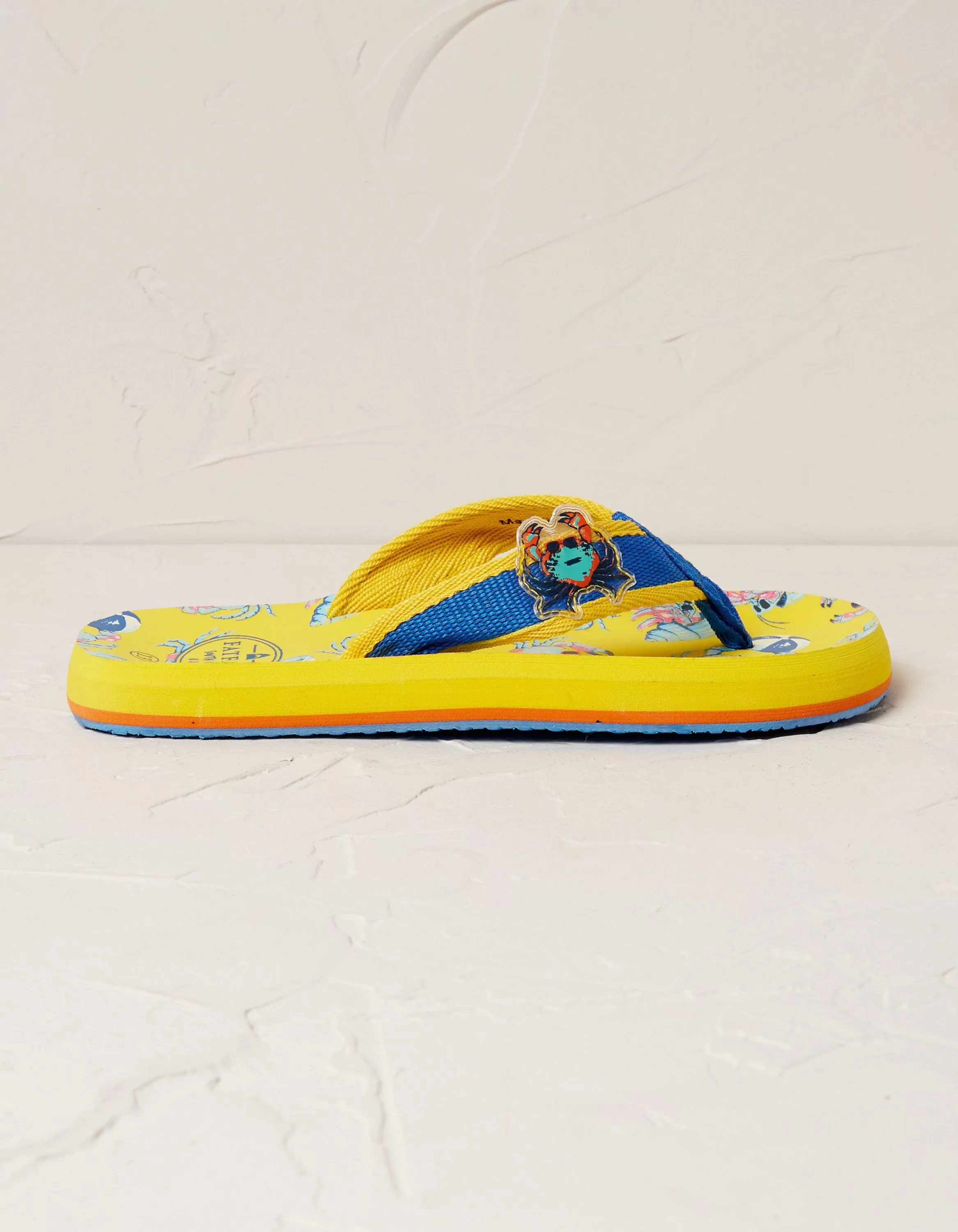 Online FatFace Kids Crab Flip Flops Yellow