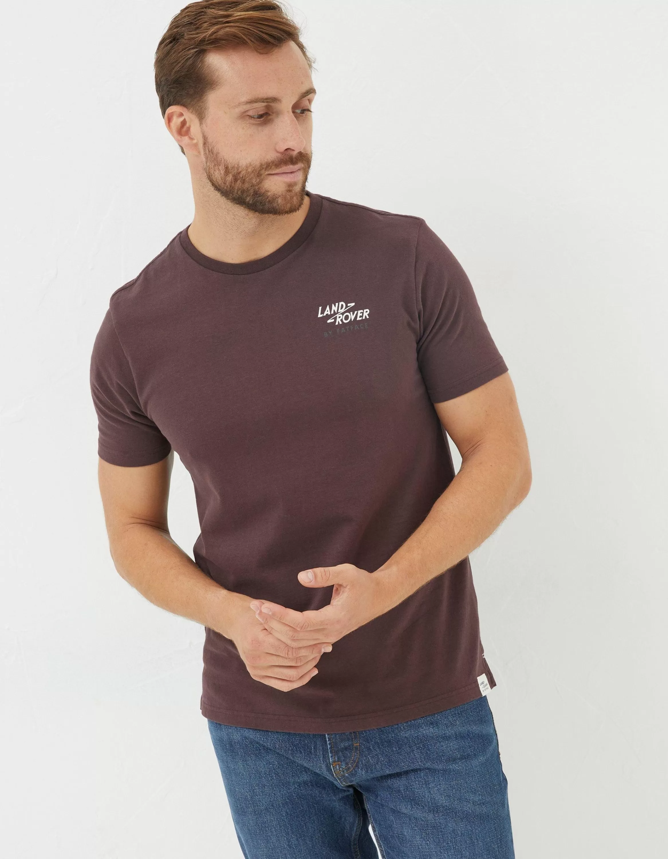 Cheap FatFace Land Rover Deconstructed T-Shirt Plum