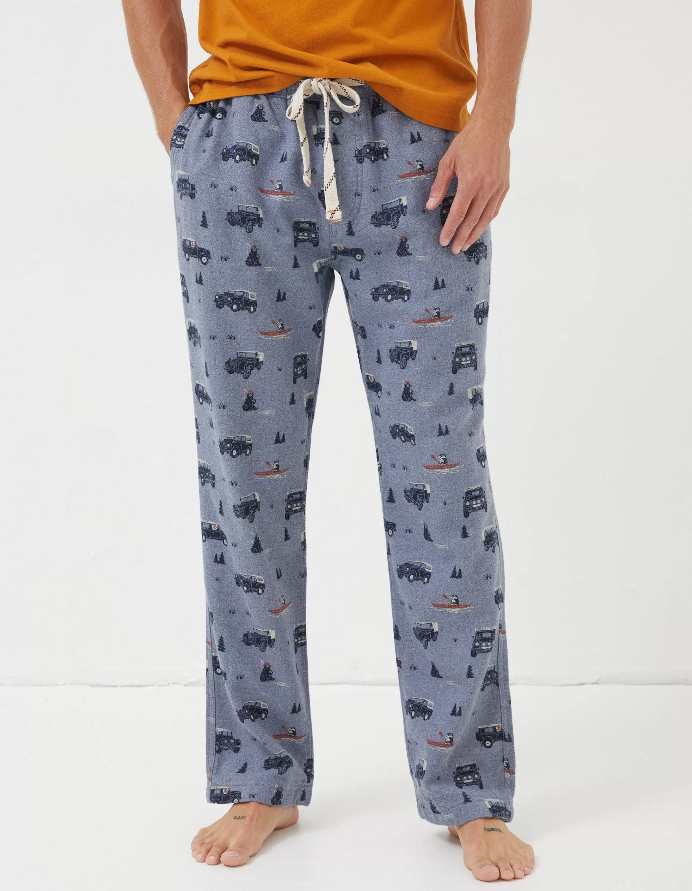 Shop FatFace Land Rover Pyjama Bottoms Chambray Blue