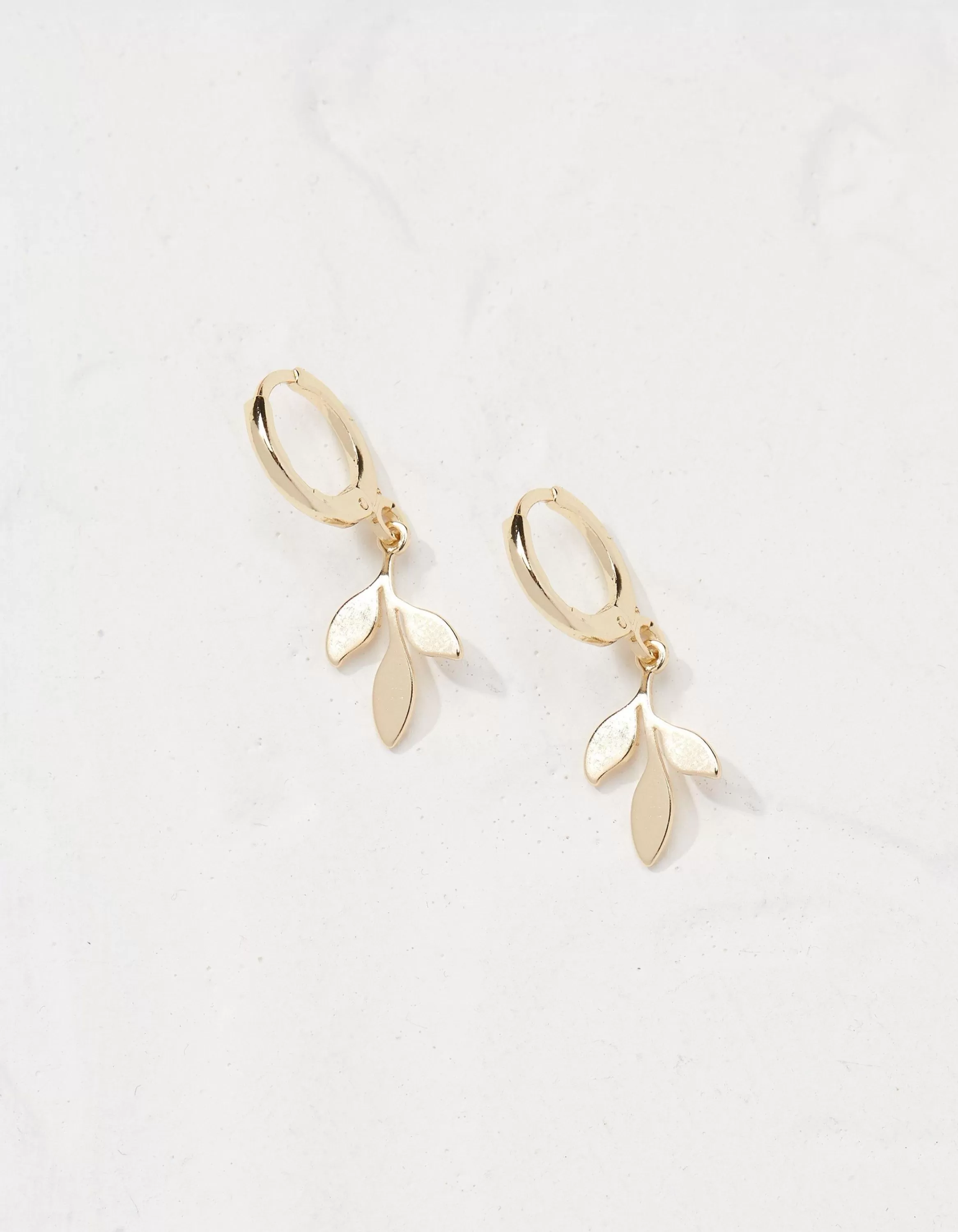 Cheap FatFace Leaf Drop Earrings Gold