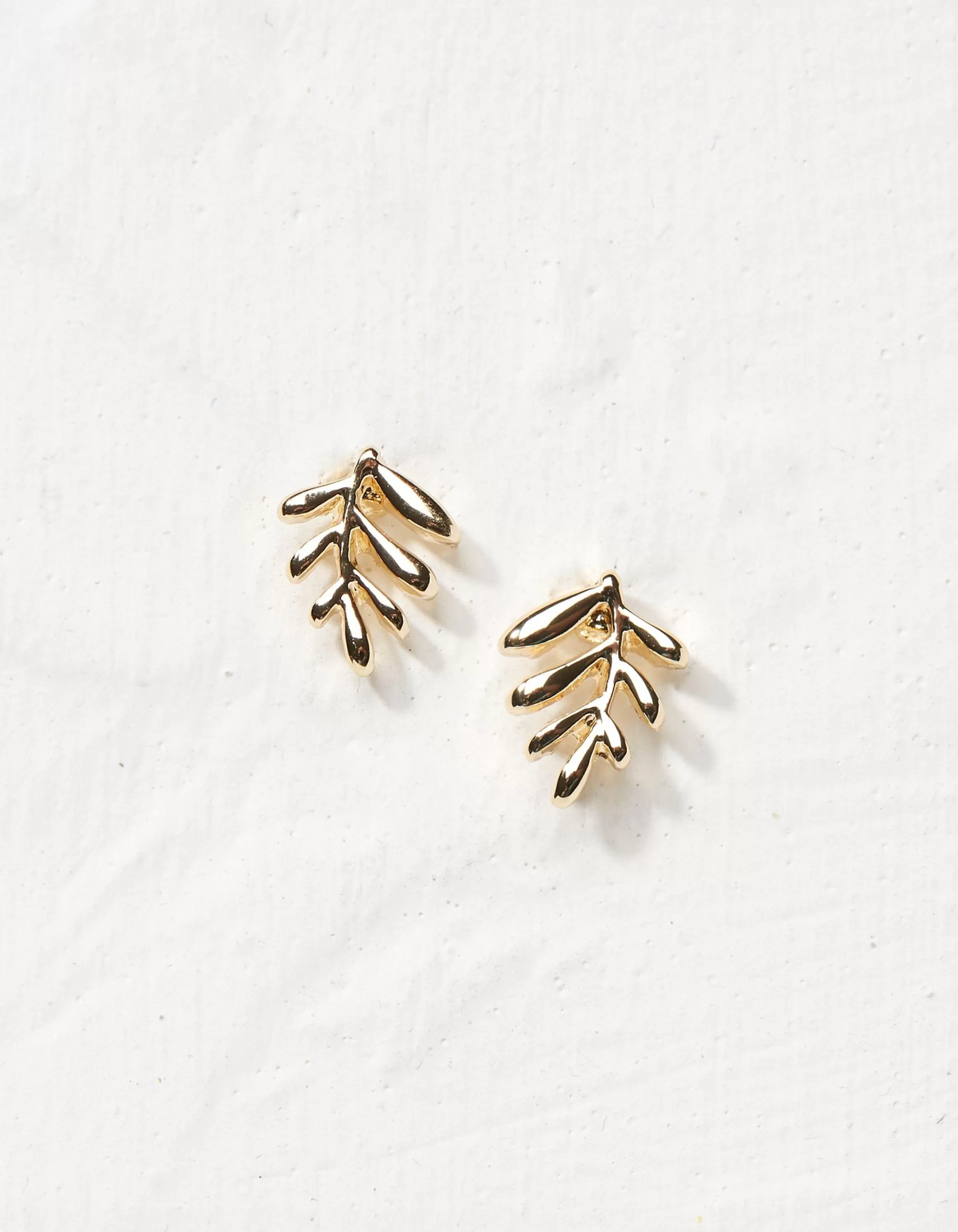 Clearance FatFace Leaf Stud Earrings Gold