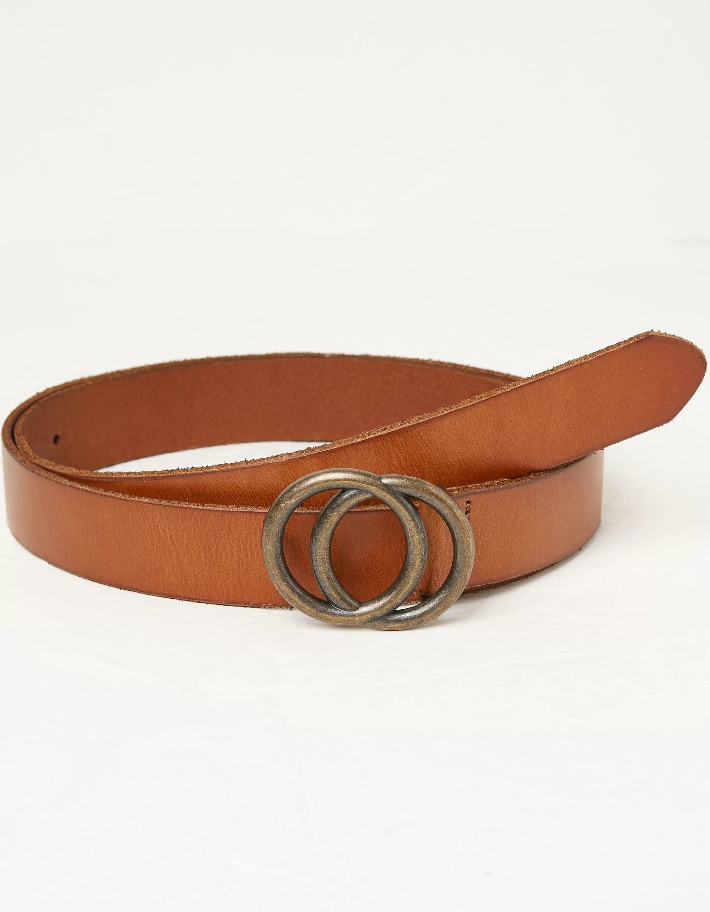 Shop FatFace Leather Circle Belt Tan