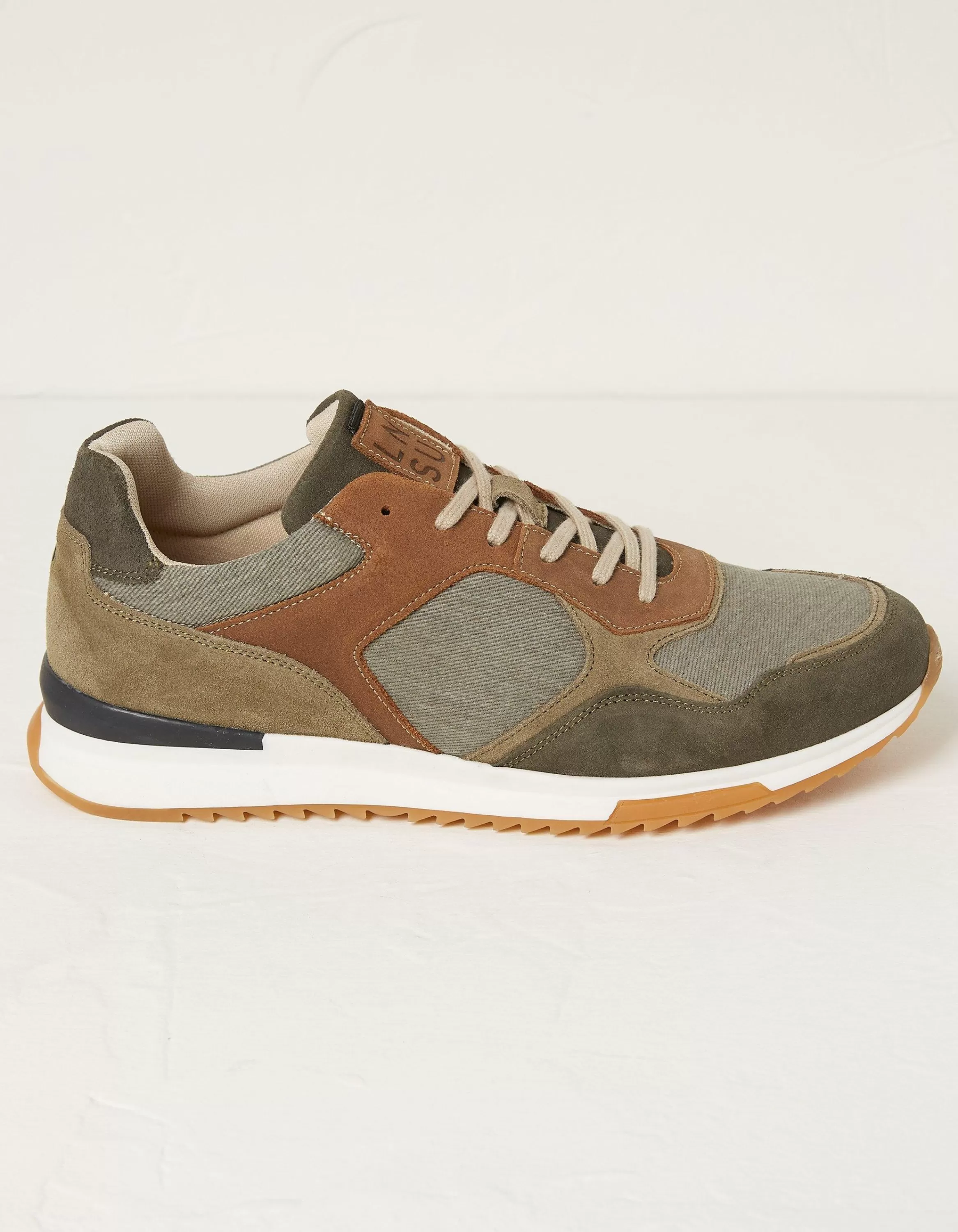 Outlet FatFace Leon Leather Trainer Grey