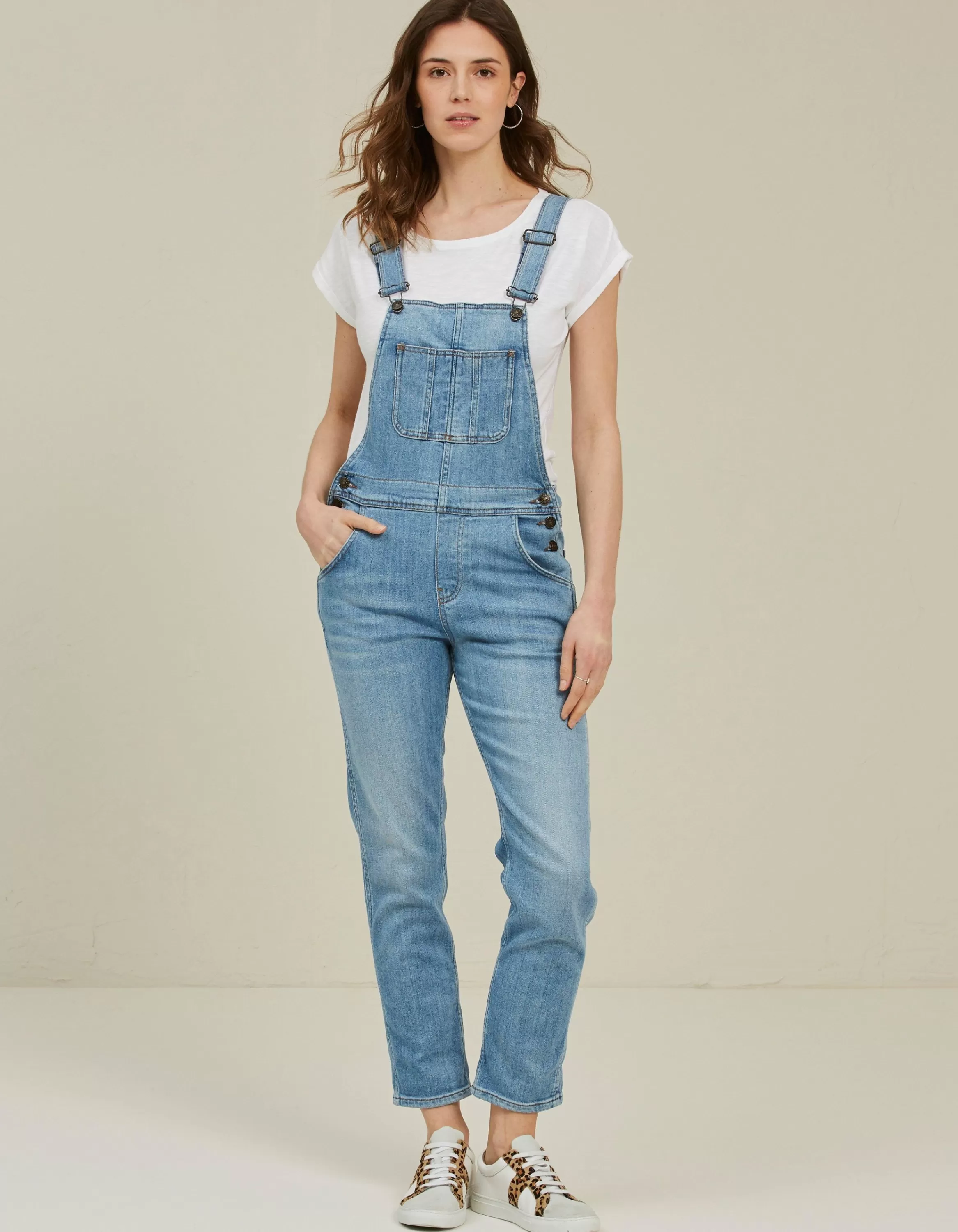 Clearance FatFace Lewes Dungarees Light Wash