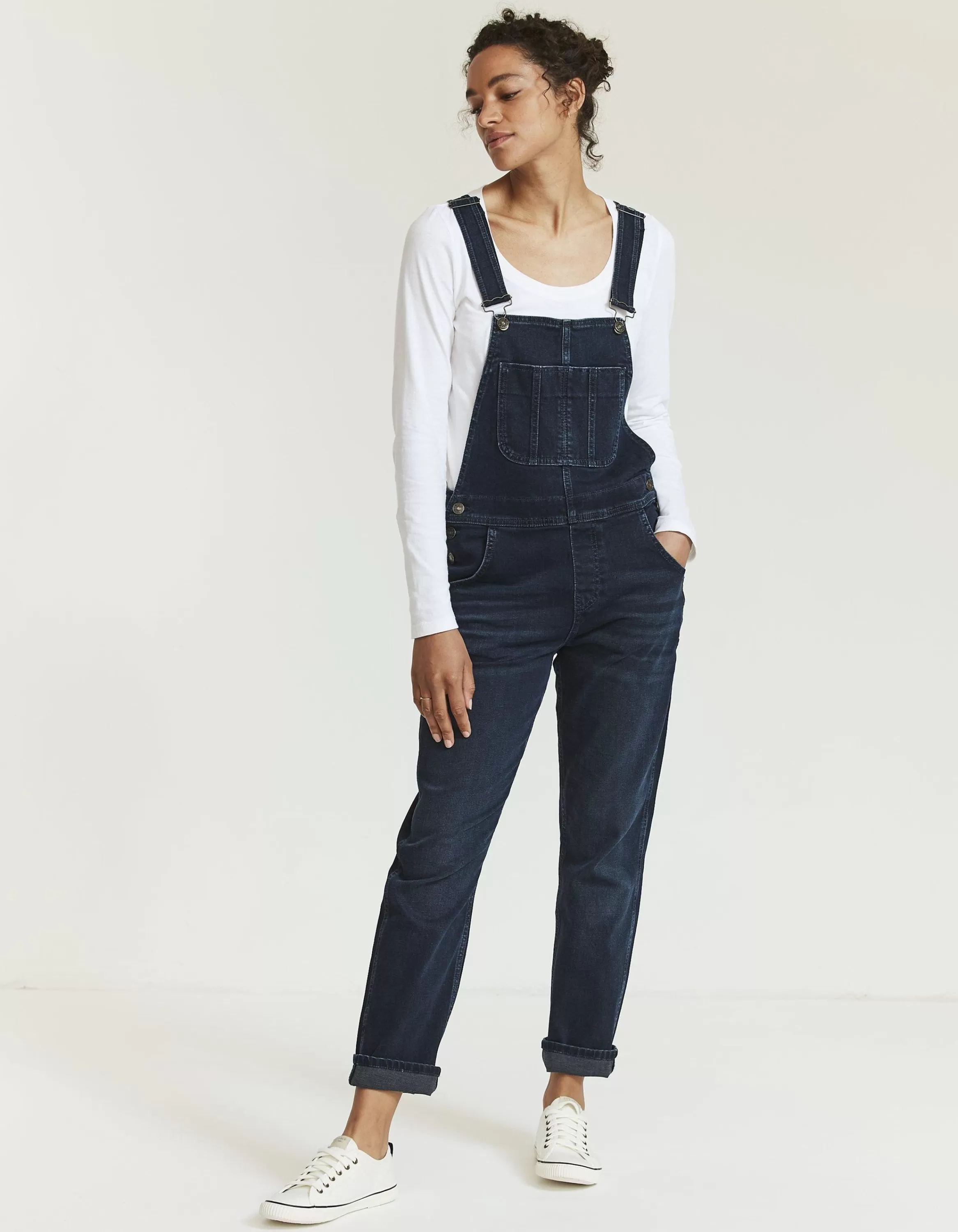 Online FatFace Lewes Dungarees Blue Black