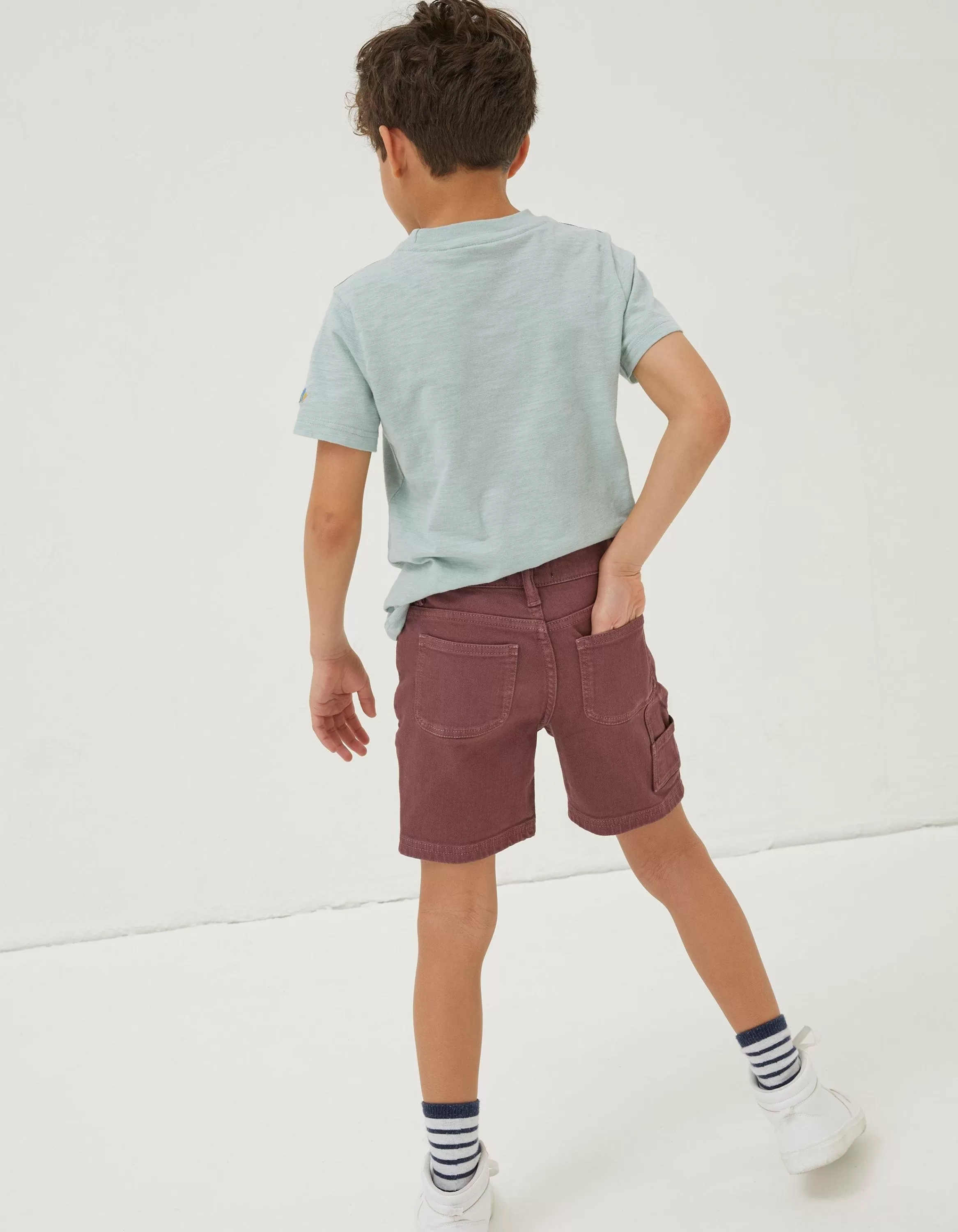 Hot FatFace Lewes Twill Shorts Plum