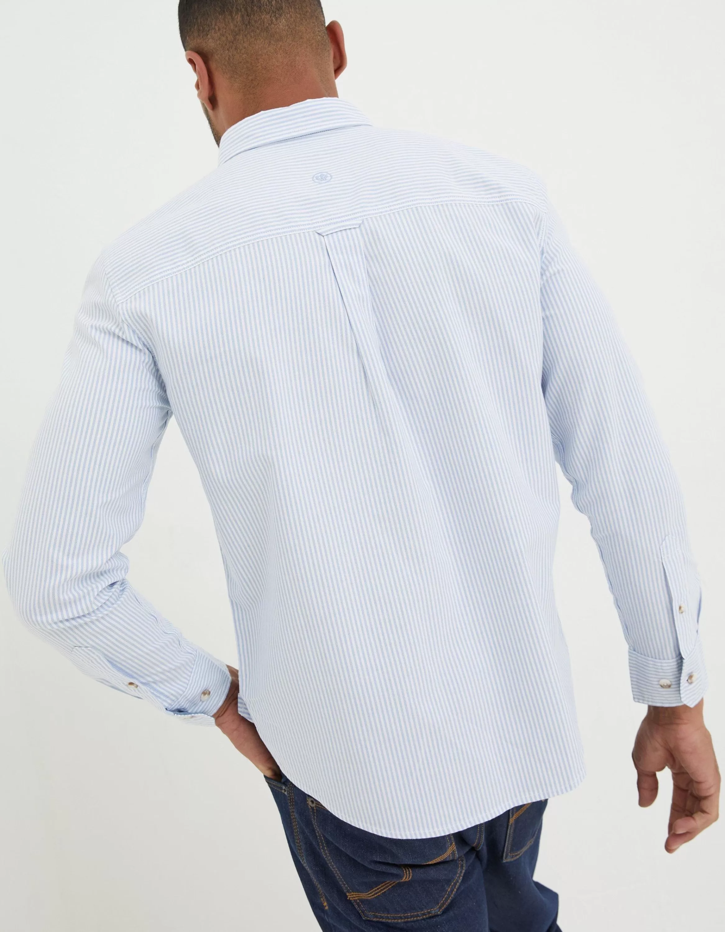 Best Sale FatFace Lidder Stripe Shirt Light Blue