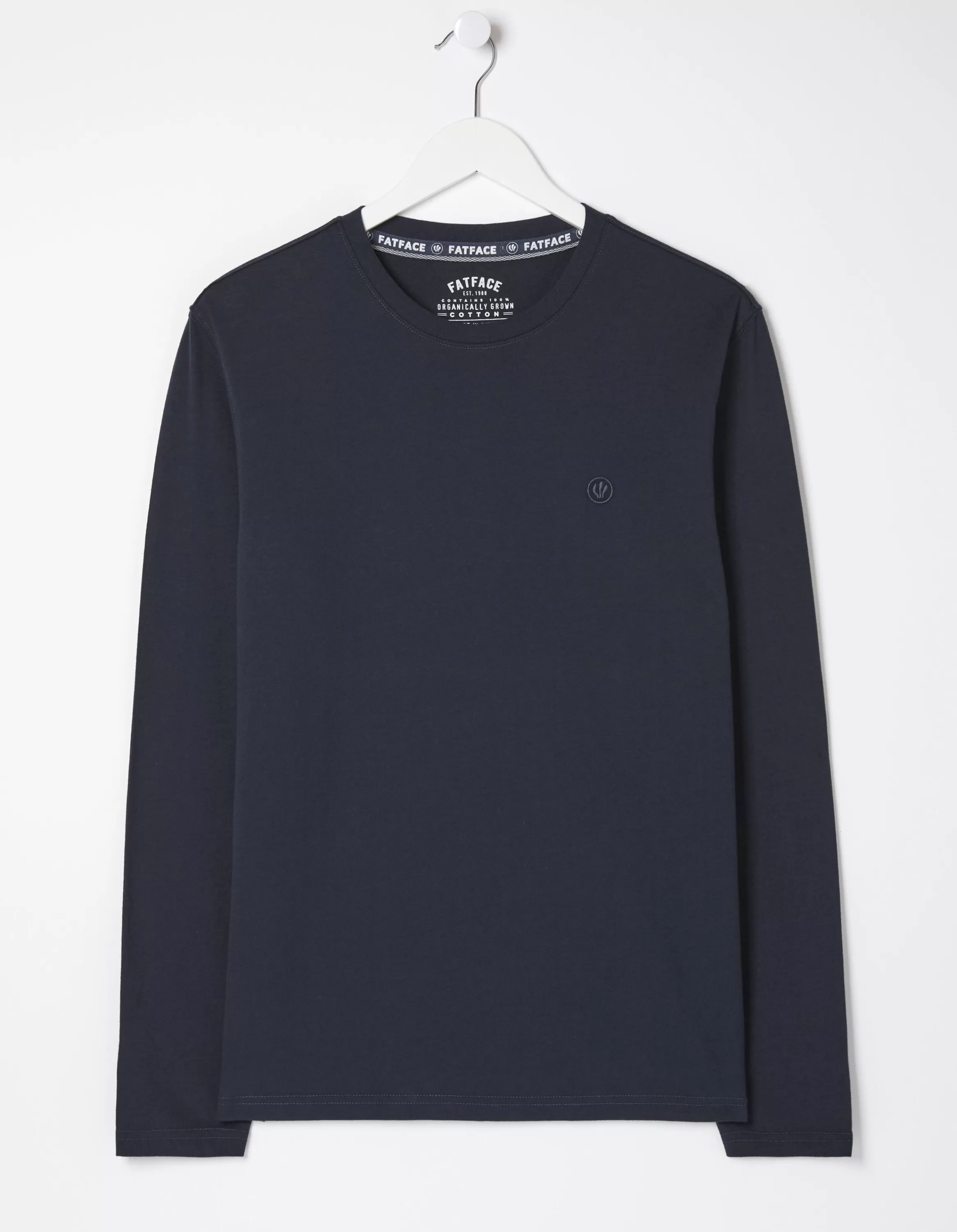 Store FatFace Long Sleeve Lulworth Crew Neck T-Shirt Navy