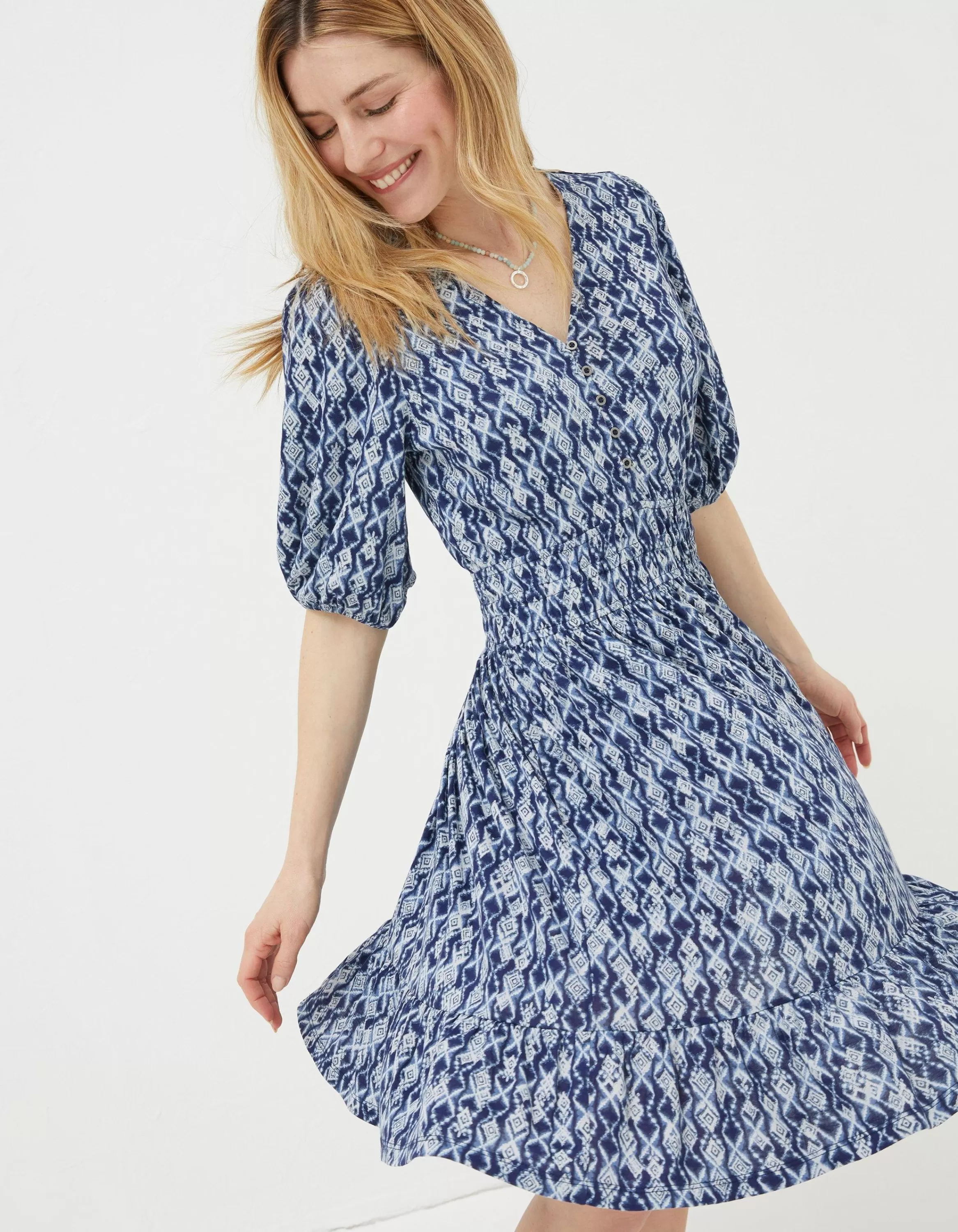 Best FatFace Lottie Geo Jersey Dress Navy