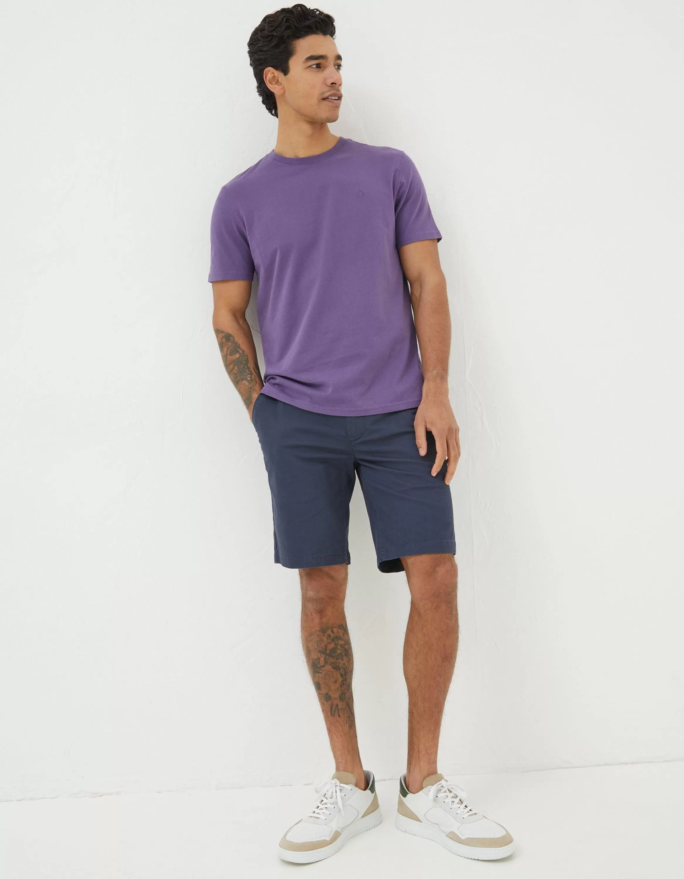 Flash Sale FatFace Lulworth Organic Crew T-Shirt Purple