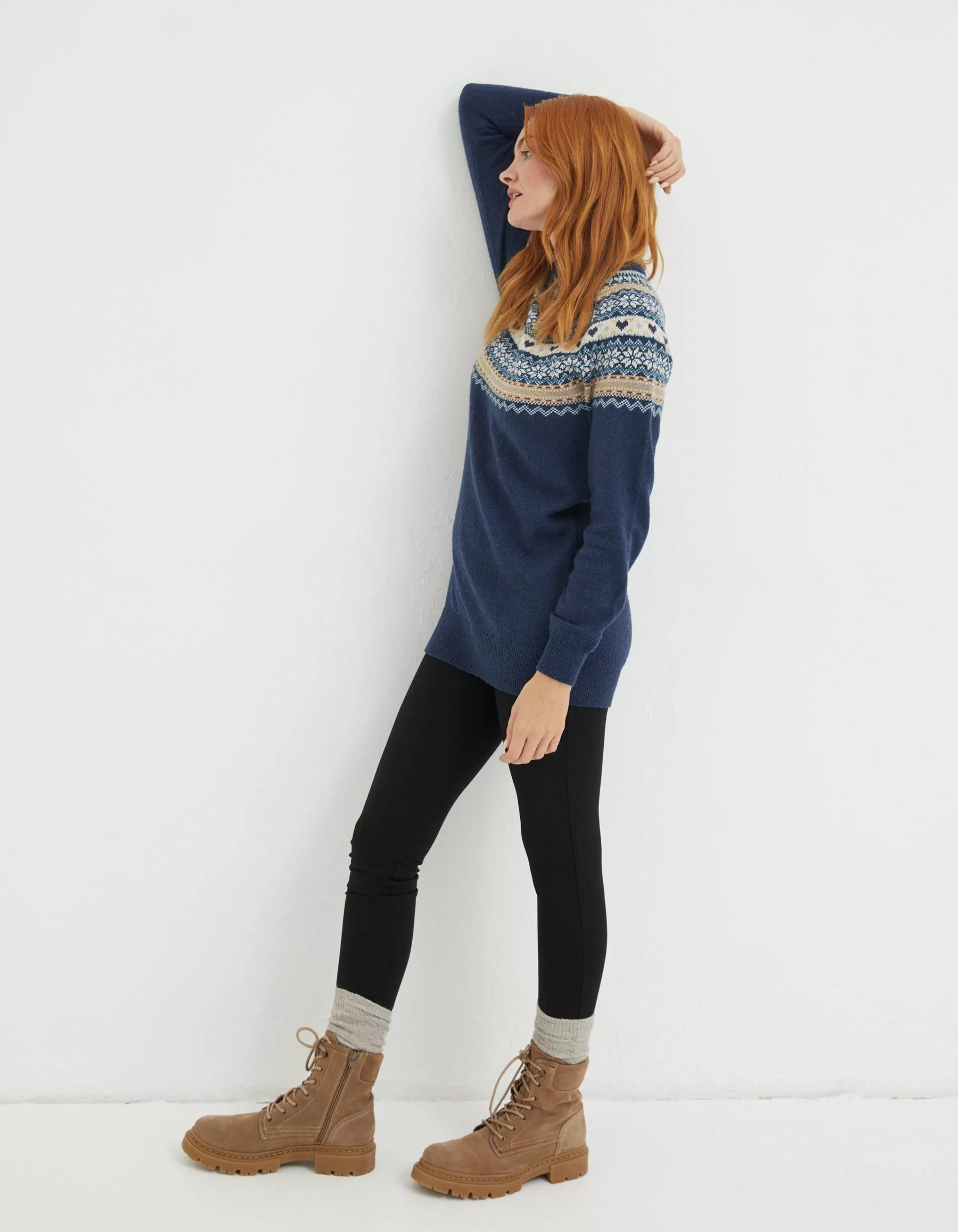 Discount FatFace Luna Fairisle Knitted Tunic Navy