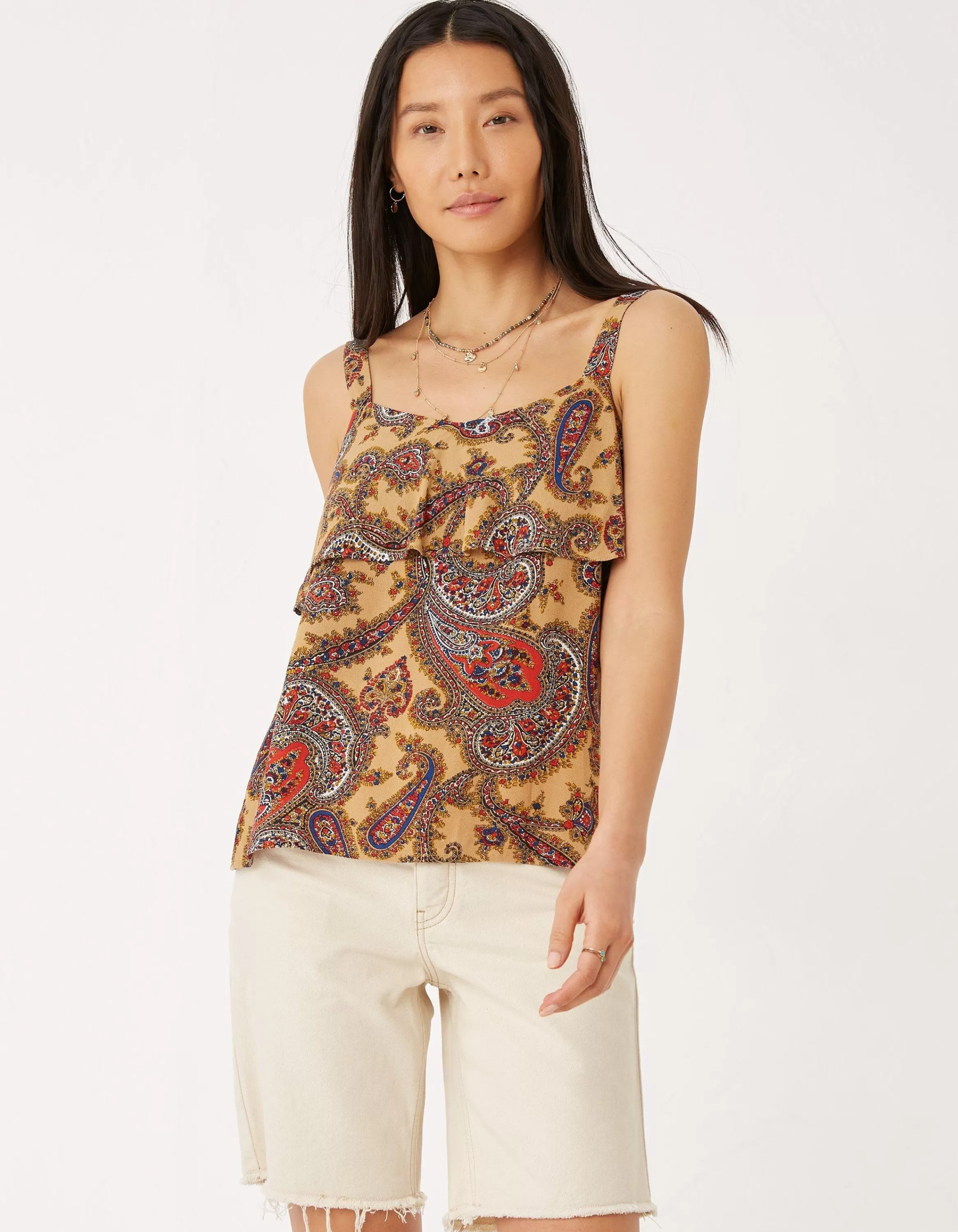 Best FatFace Maisie Paisley Cami Tan Brown