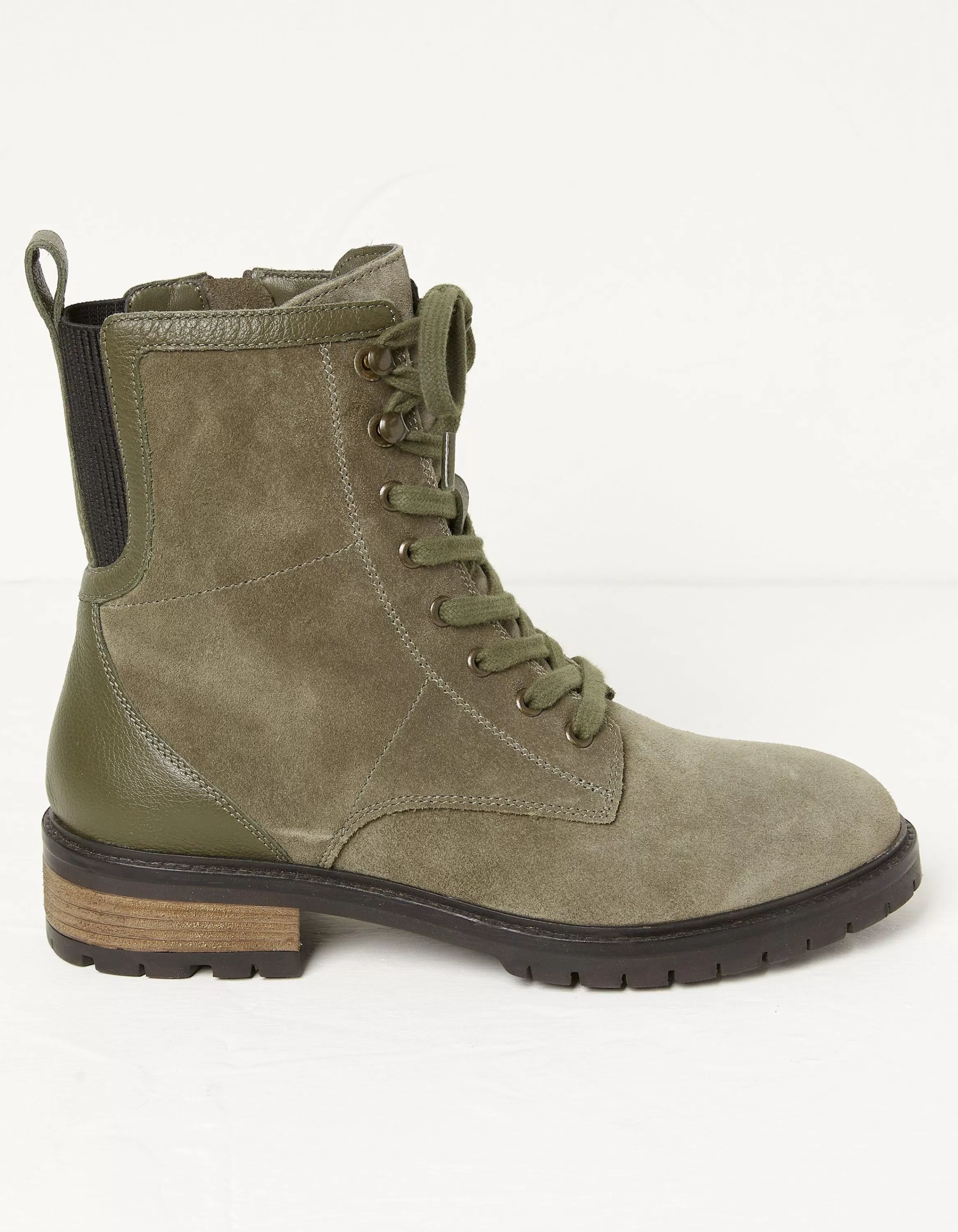 Store FatFace Margot Suede Ankle Hiker Boot Khaki Green