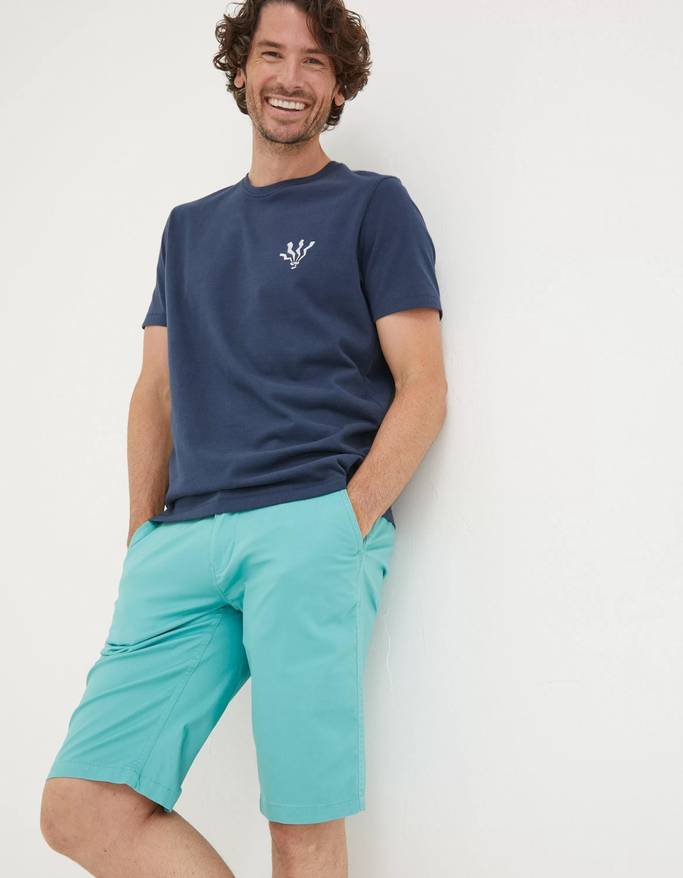 New FatFace Mawes Chino Shorts Light Teal