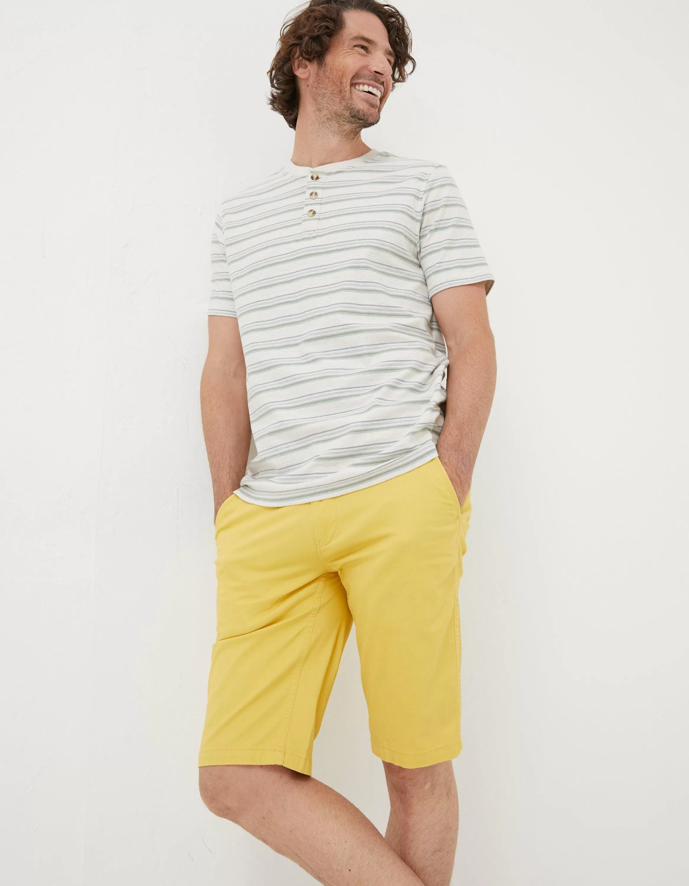 Shop FatFace Mawes Chino Shorts Washed Yellow