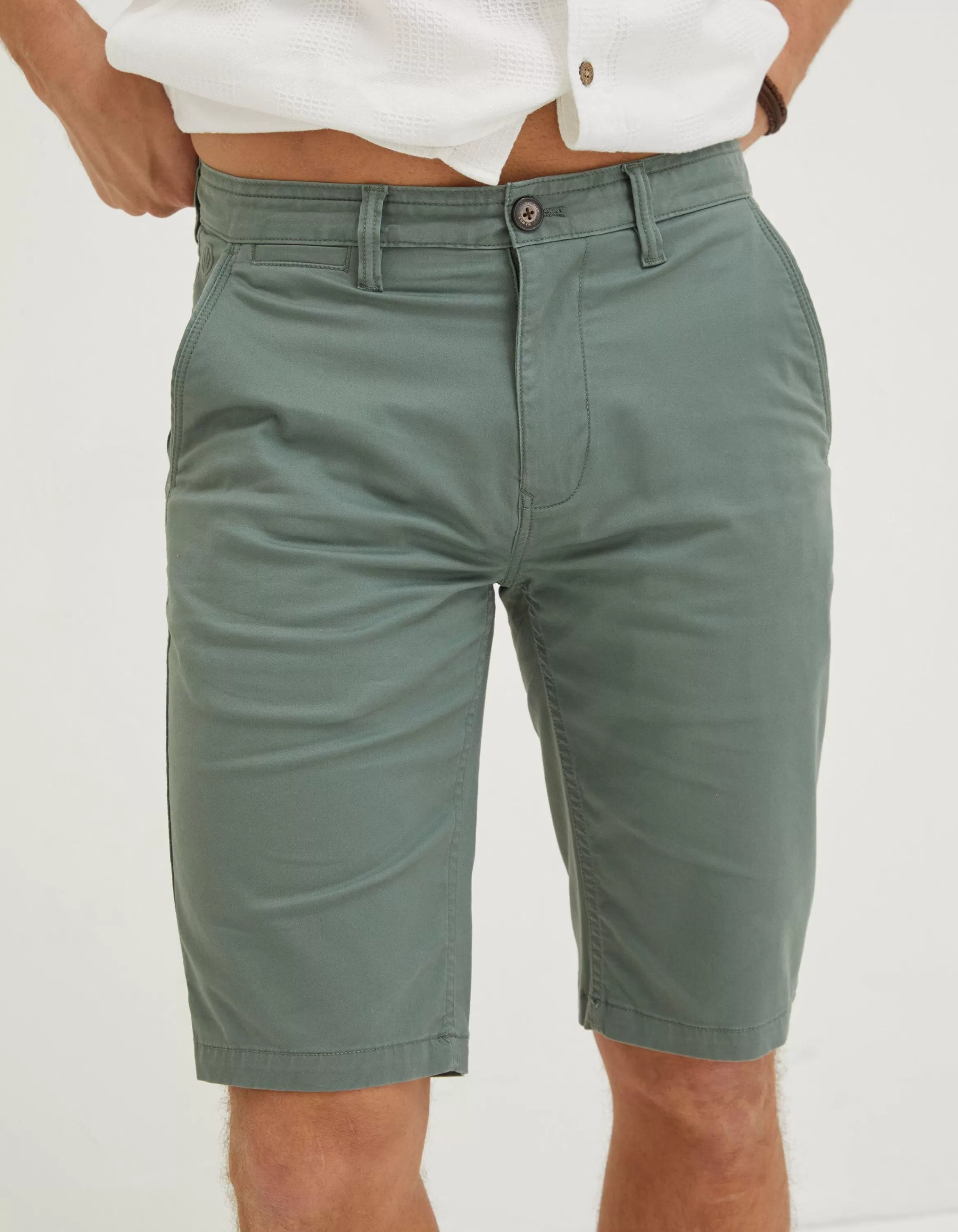 New FatFace Mawes Chino Shorts Green Haze