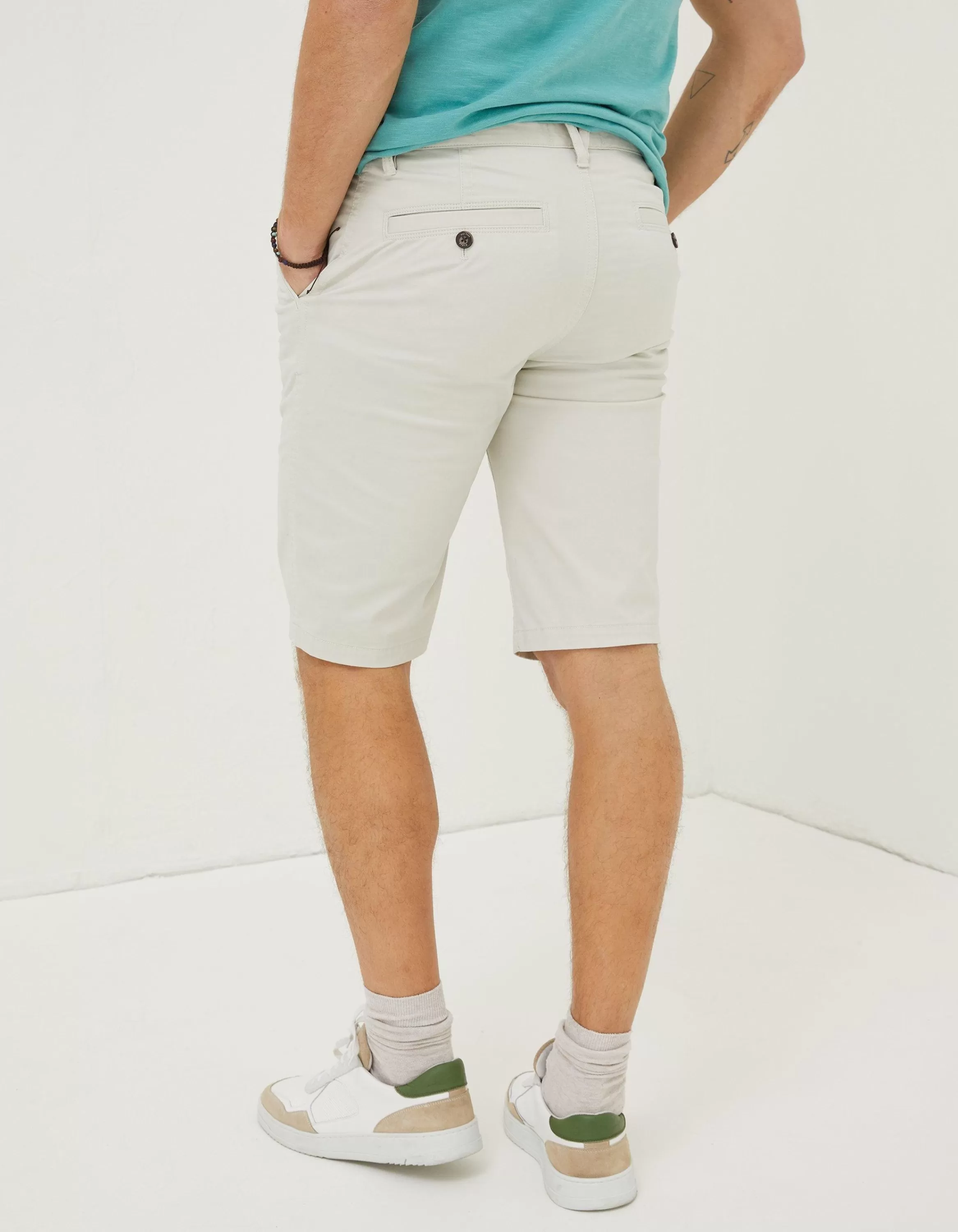 Shop FatFace Mawes Chino Shorts Off White