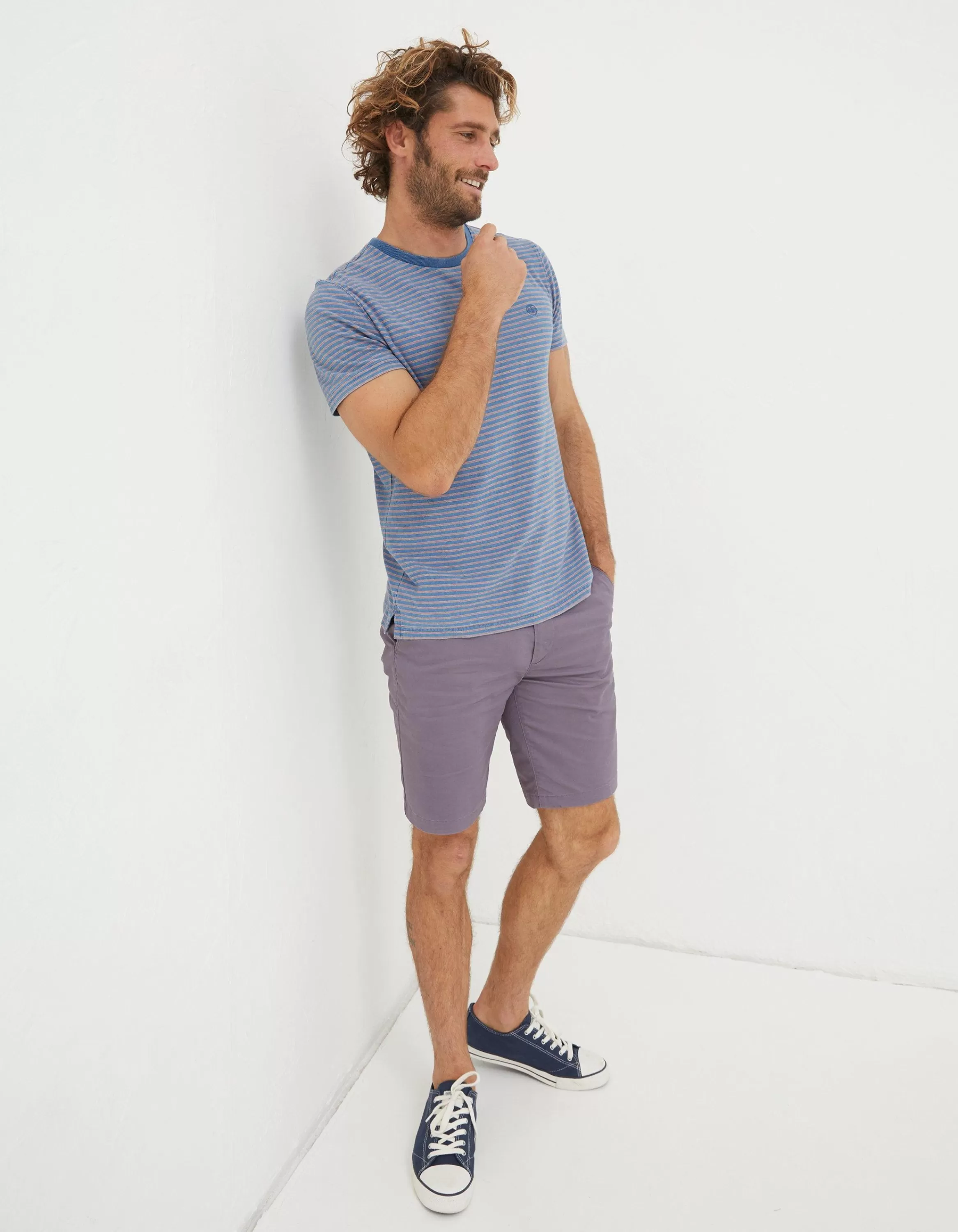 Sale FatFace Mawes Organic Cotton Chino Shorts Purple