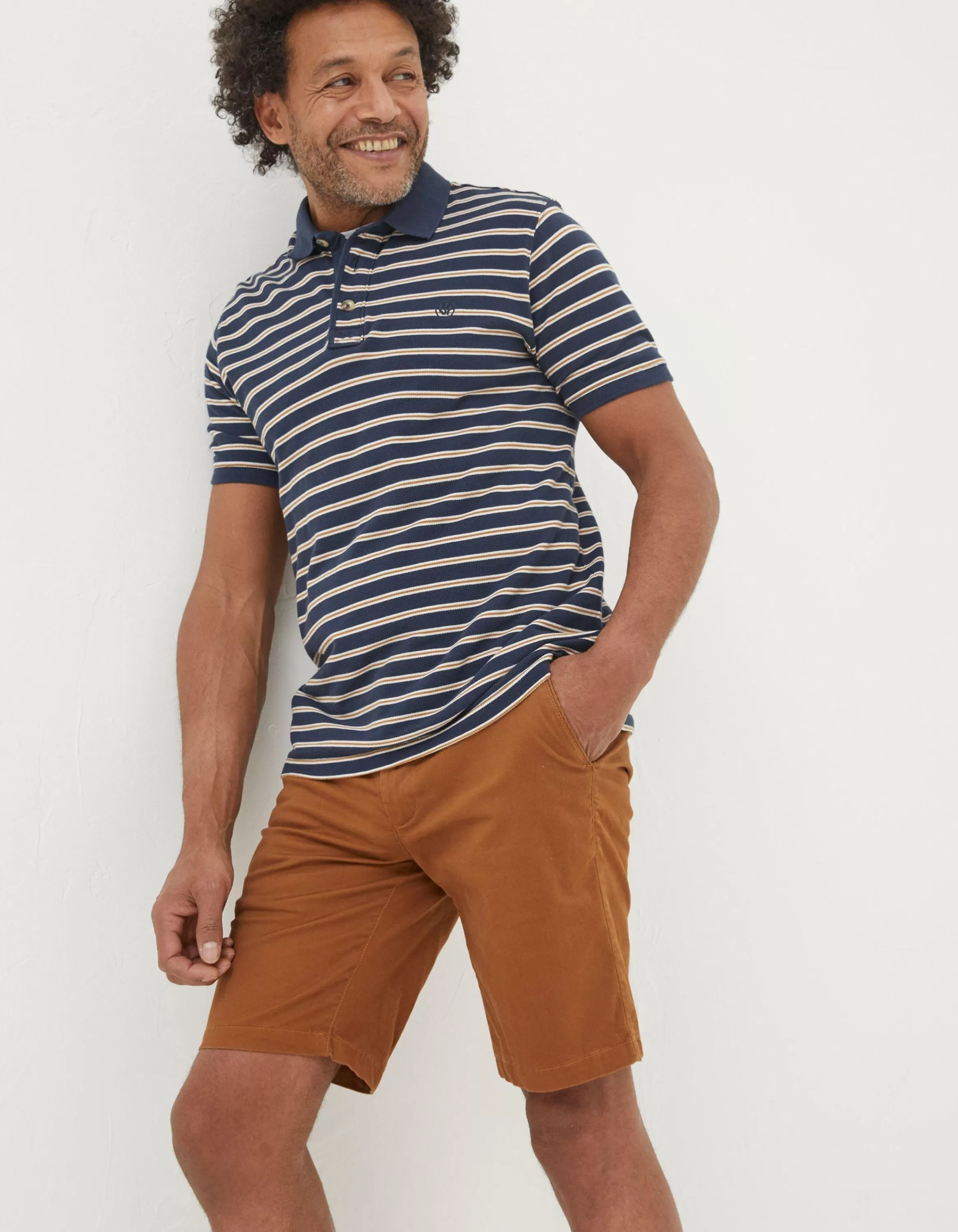 Outlet FatFace Mawes Organic Cotton Chino Shorts Dark Tan