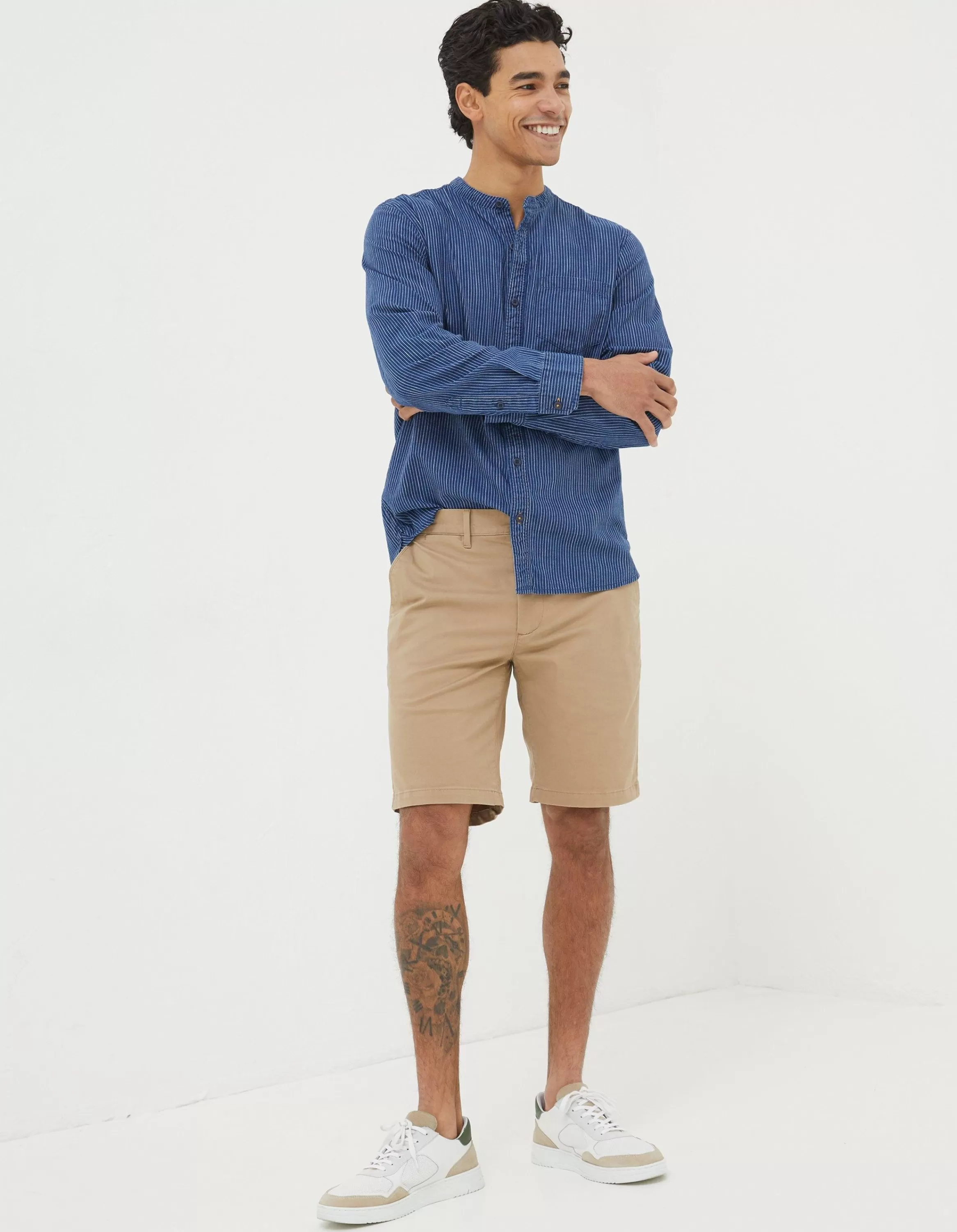 Outlet FatFace Mawes Organic Cotton Chino Shorts Dark Stone