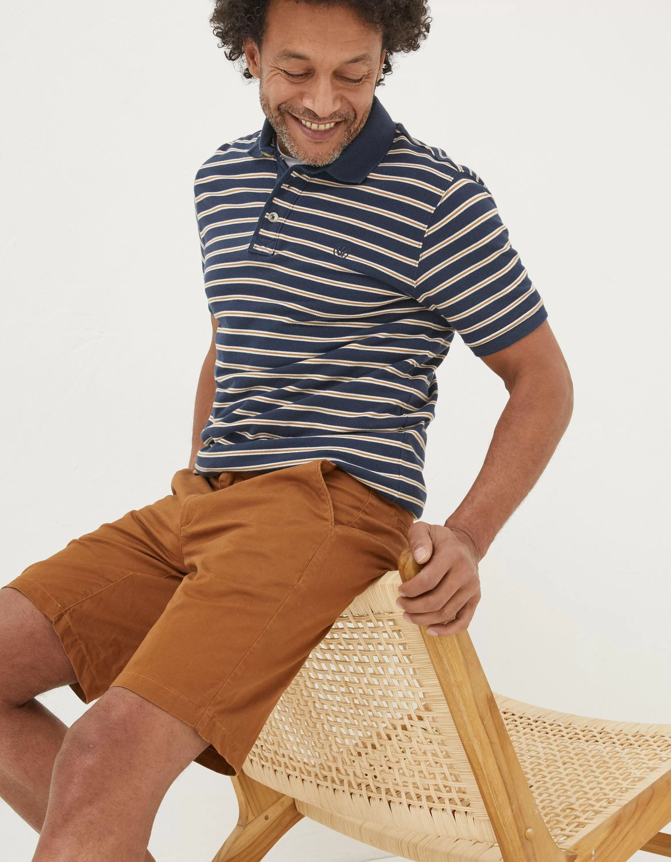 Outlet FatFace Mawes Organic Cotton Chino Shorts Dark Tan