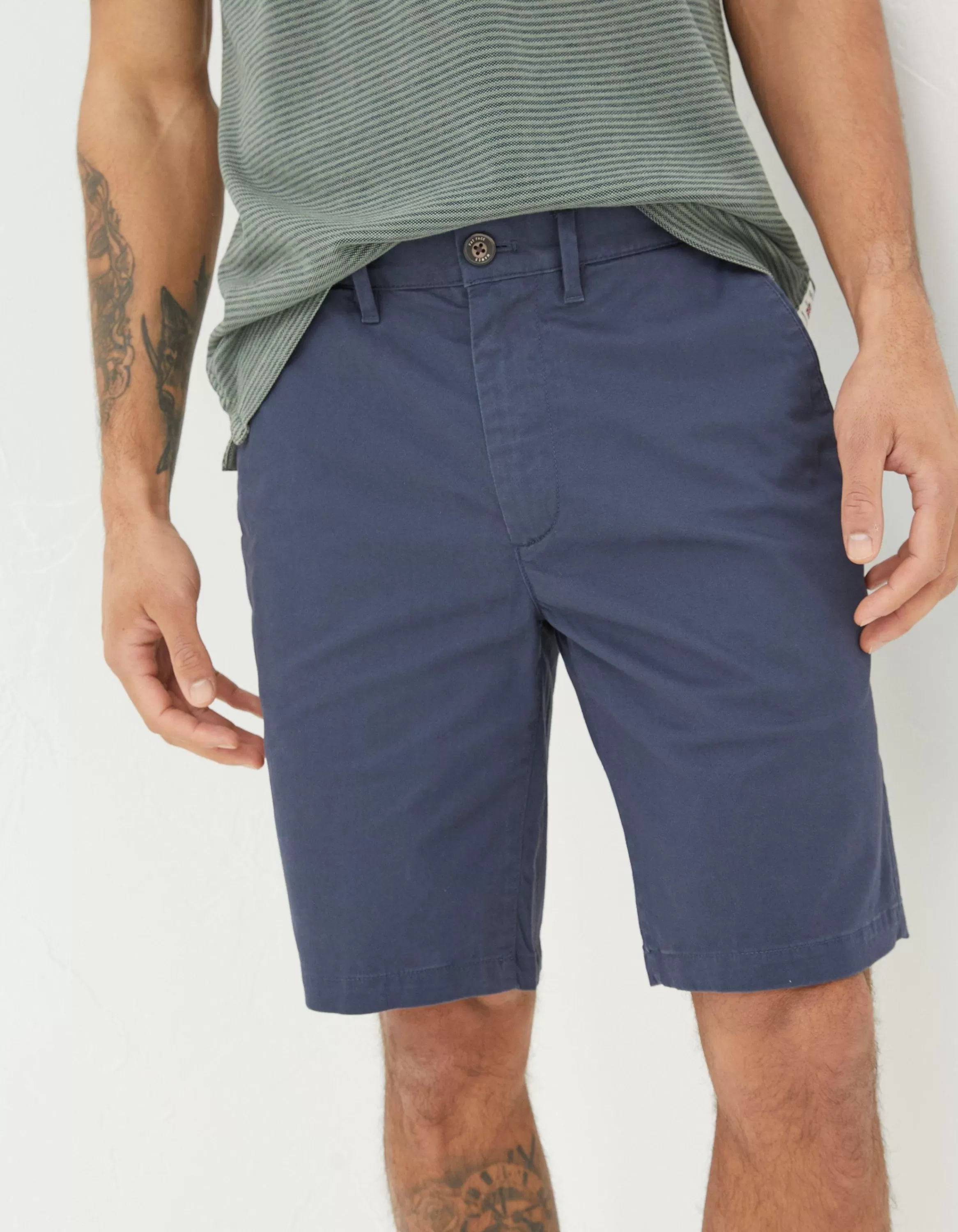 Cheap FatFace Mawes Organic Cotton Chino Shorts French Navy