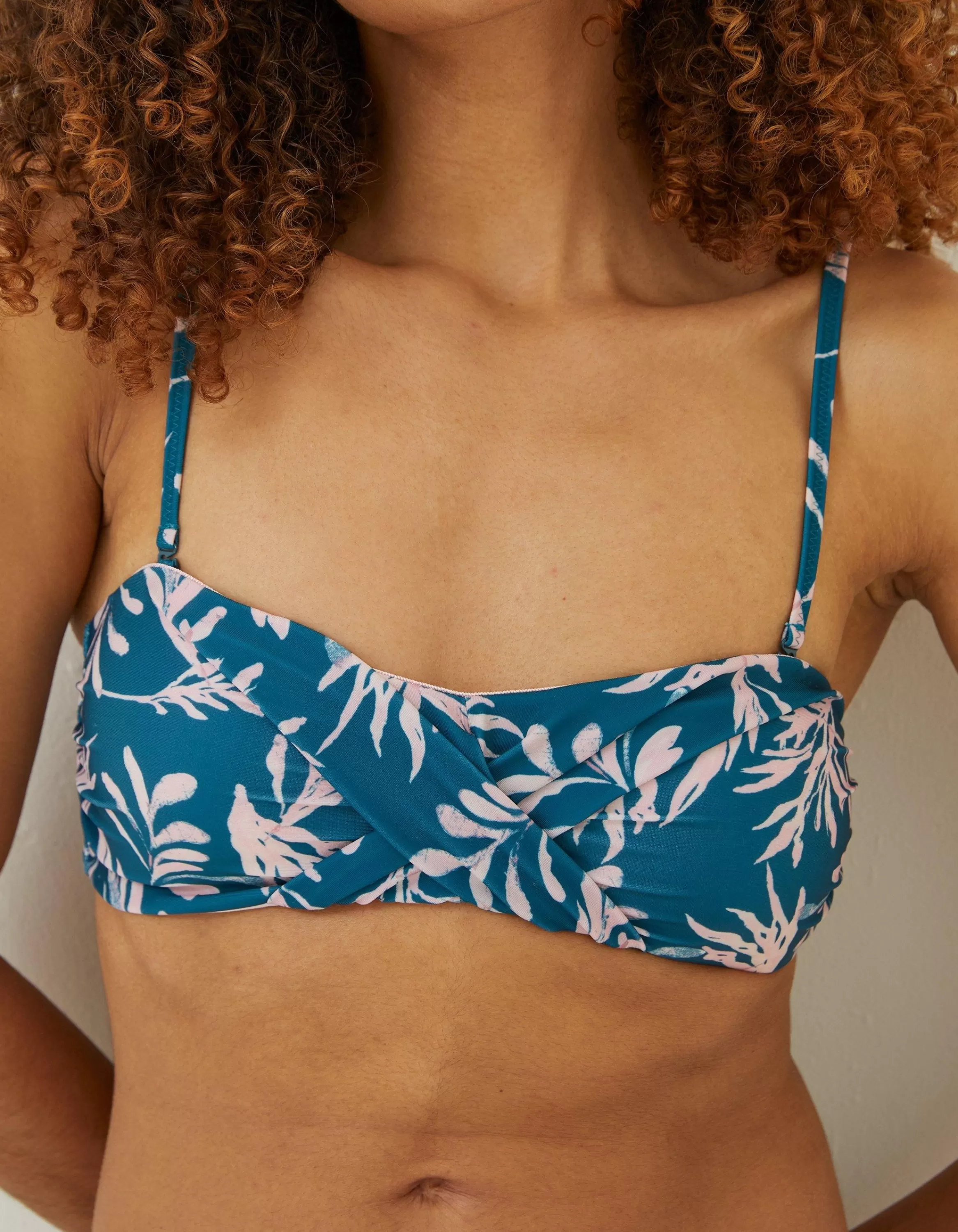 Clearance FatFace Mcs Seaweed Bikini Top Light Teal