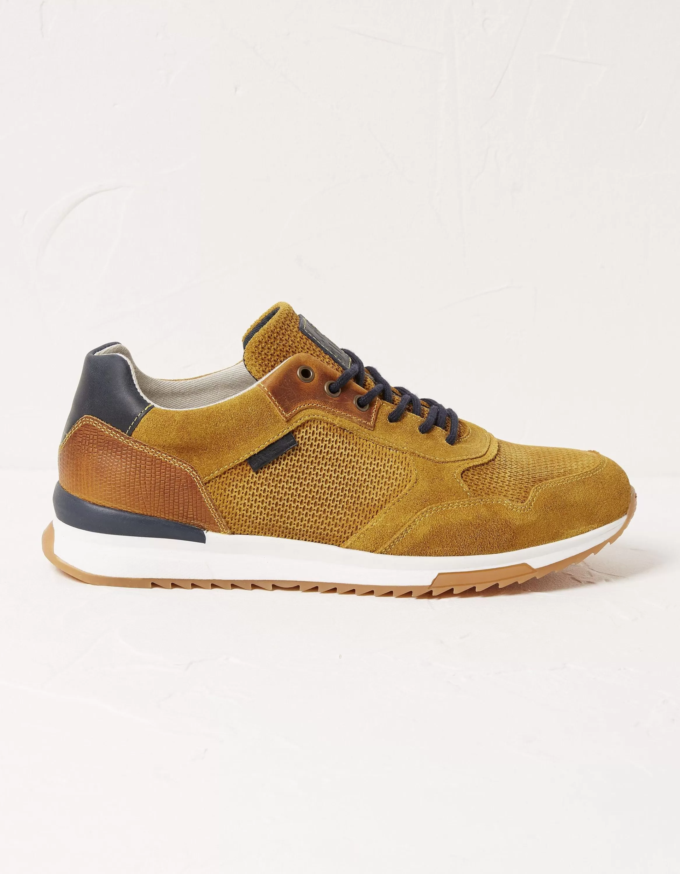 Flash Sale FatFace Men'S Leather Trainers Mustard