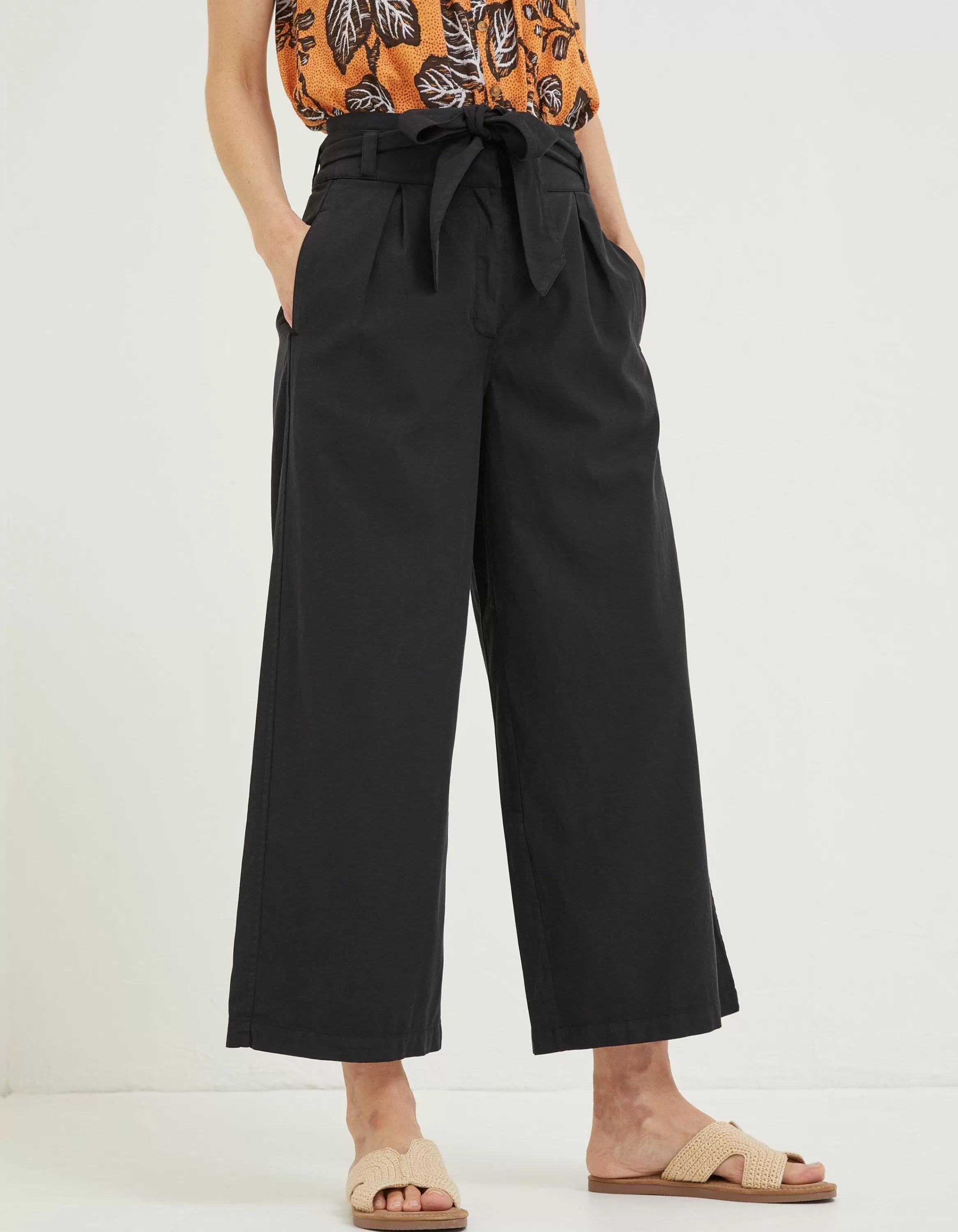 Cheap FatFace Mina Crop Trouser Black