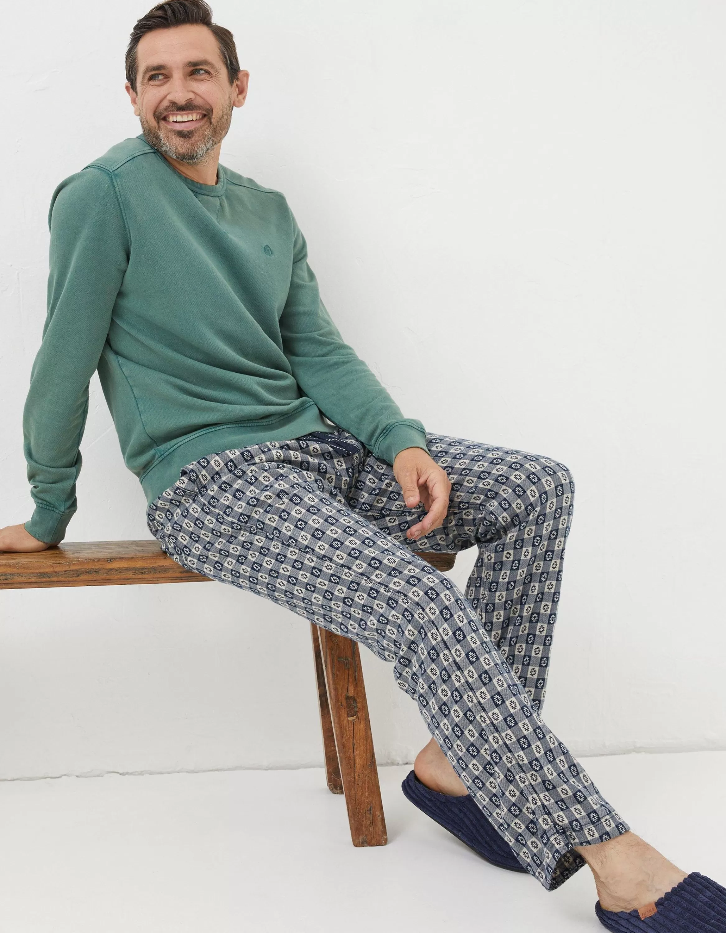 Flash Sale FatFace Mini Jacquard Light Pyjama Bottoms Navy