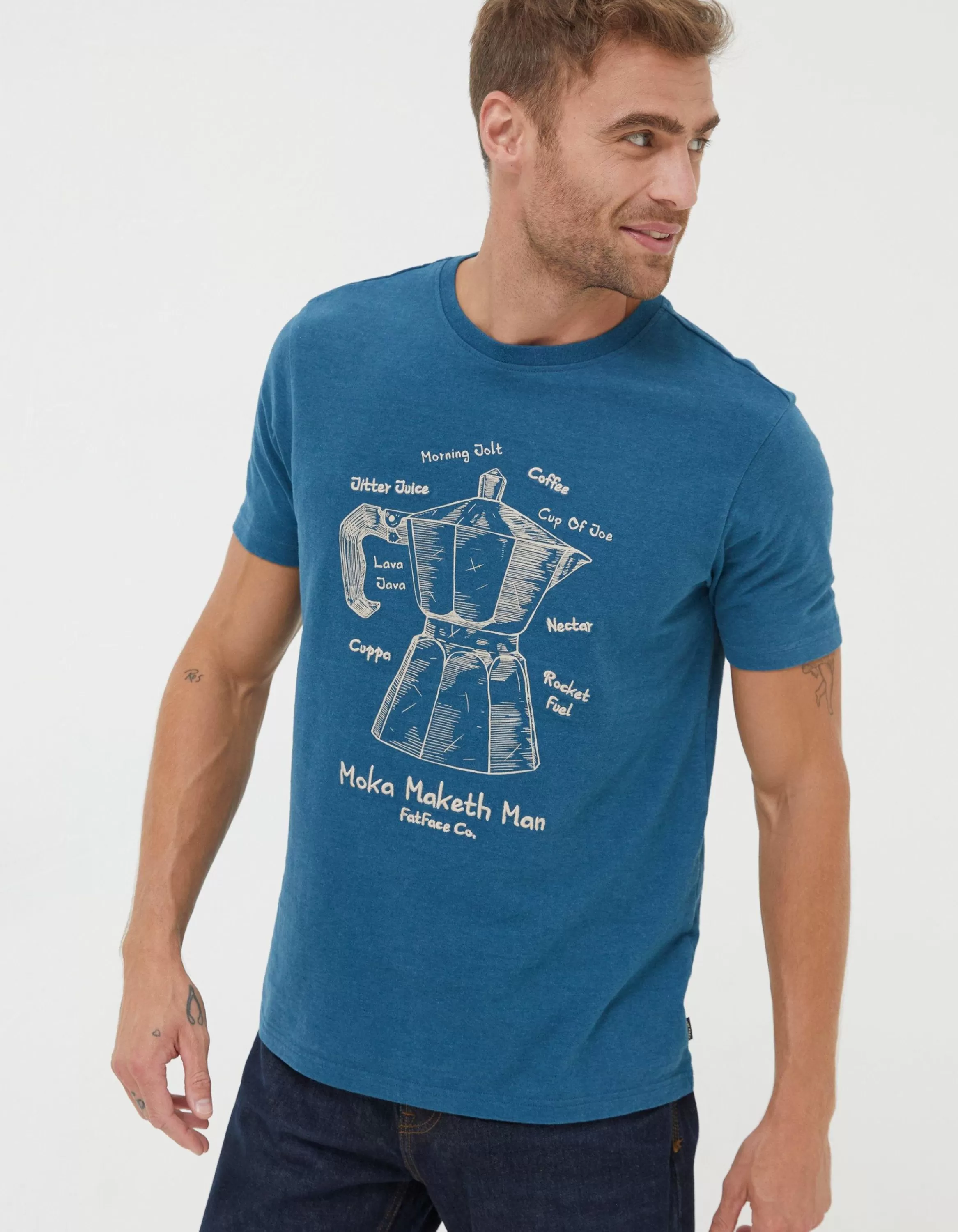 Store FatFace Moka T-Shirt Teal Blue