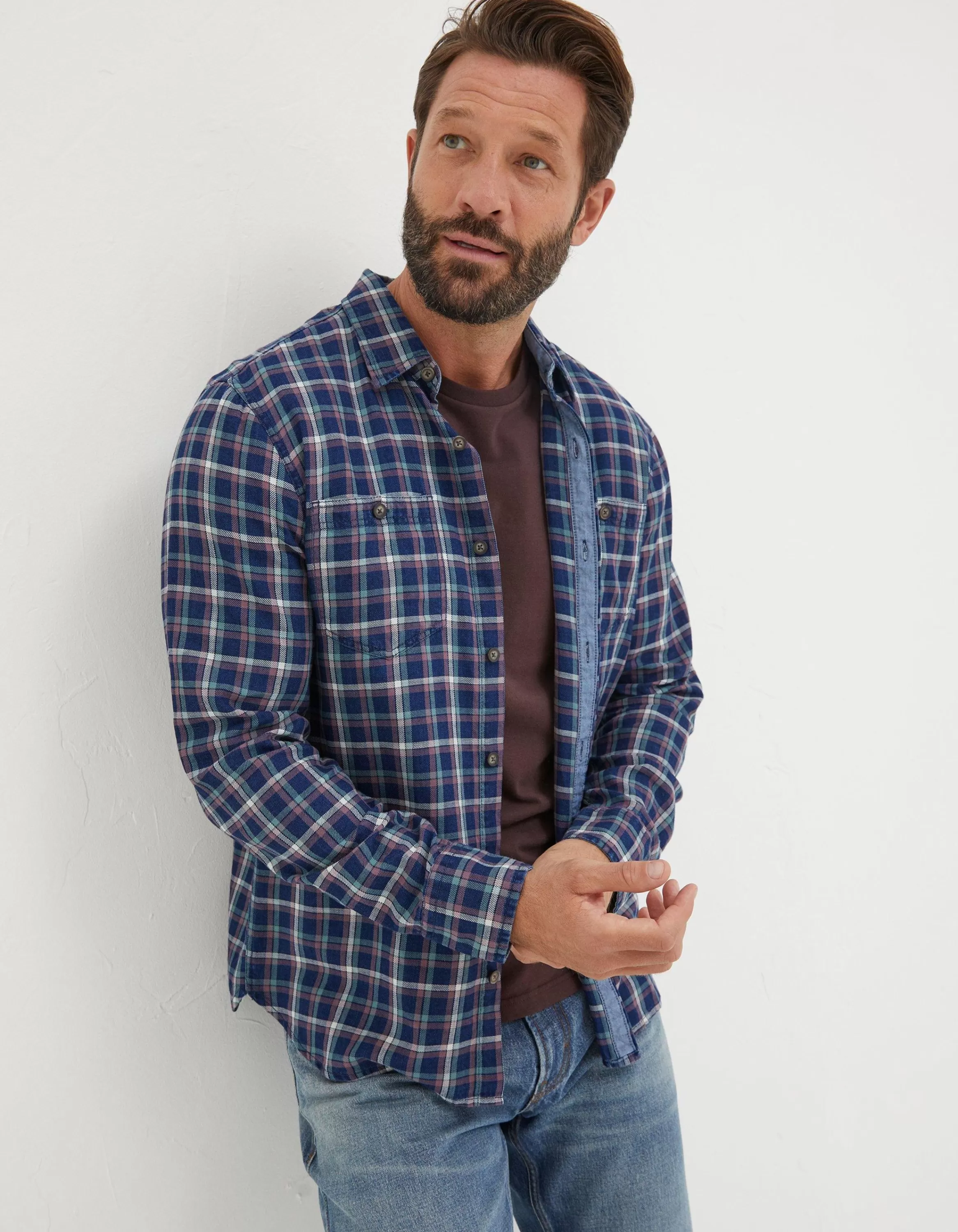 Best Sale FatFace Morley Check Shirt Navy