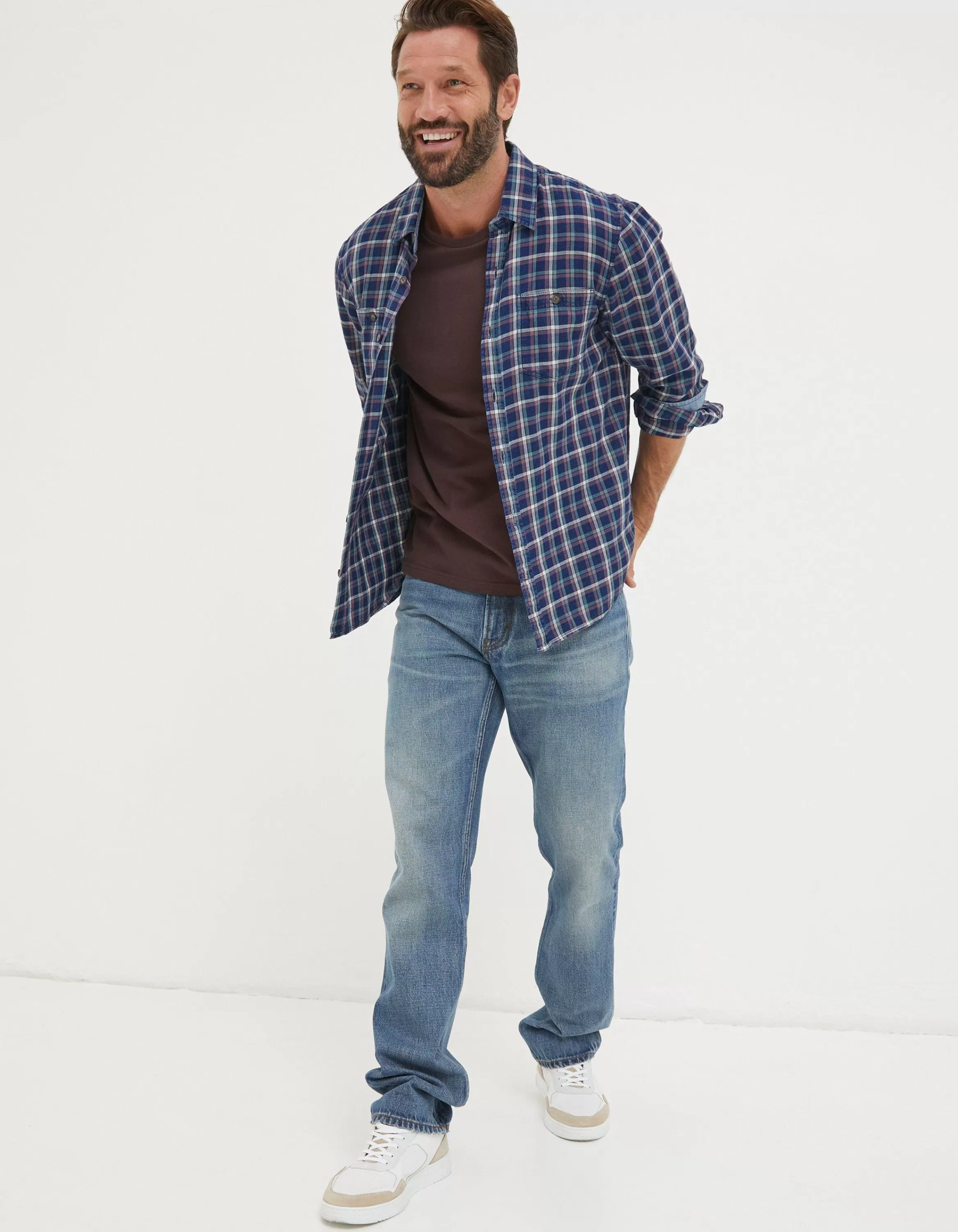 Best Sale FatFace Morley Check Shirt Navy