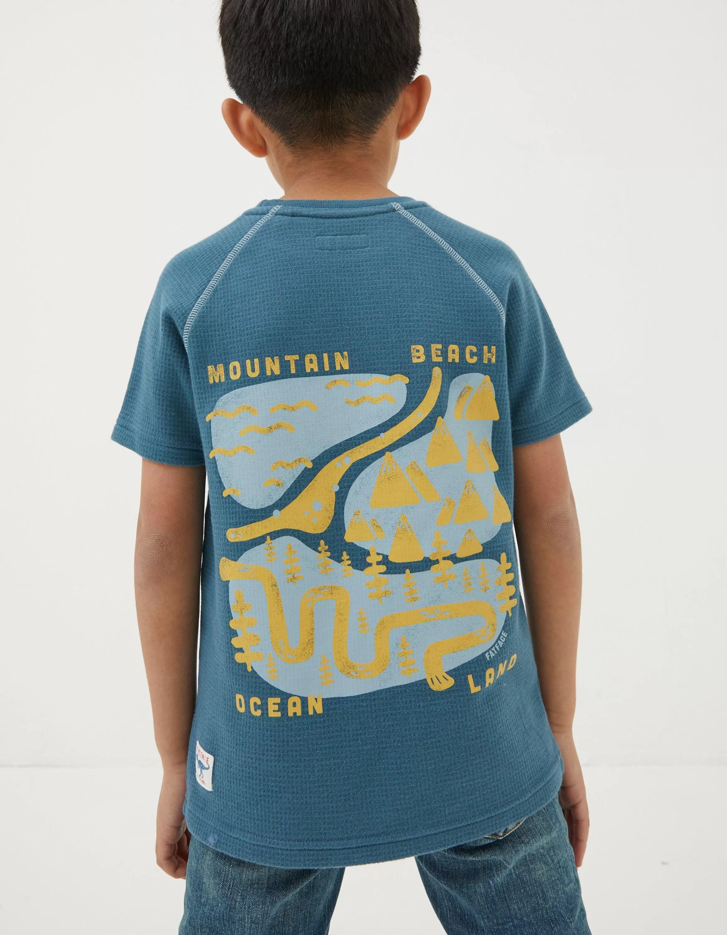 Clearance FatFace Mountain Graphic T-Shirt Navy